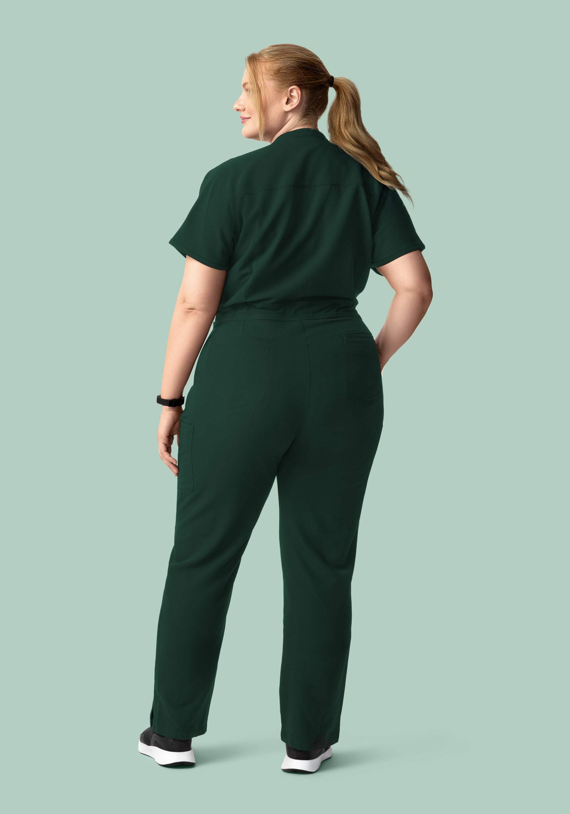 Mandarin Dolman Cargo Jumpsuit Midnight Green