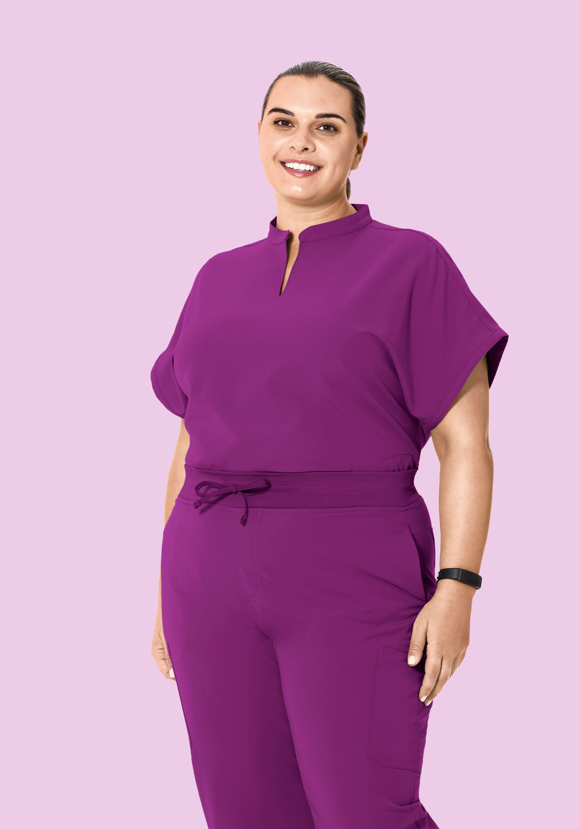 Mandarin Dolman Top Dark Orchid