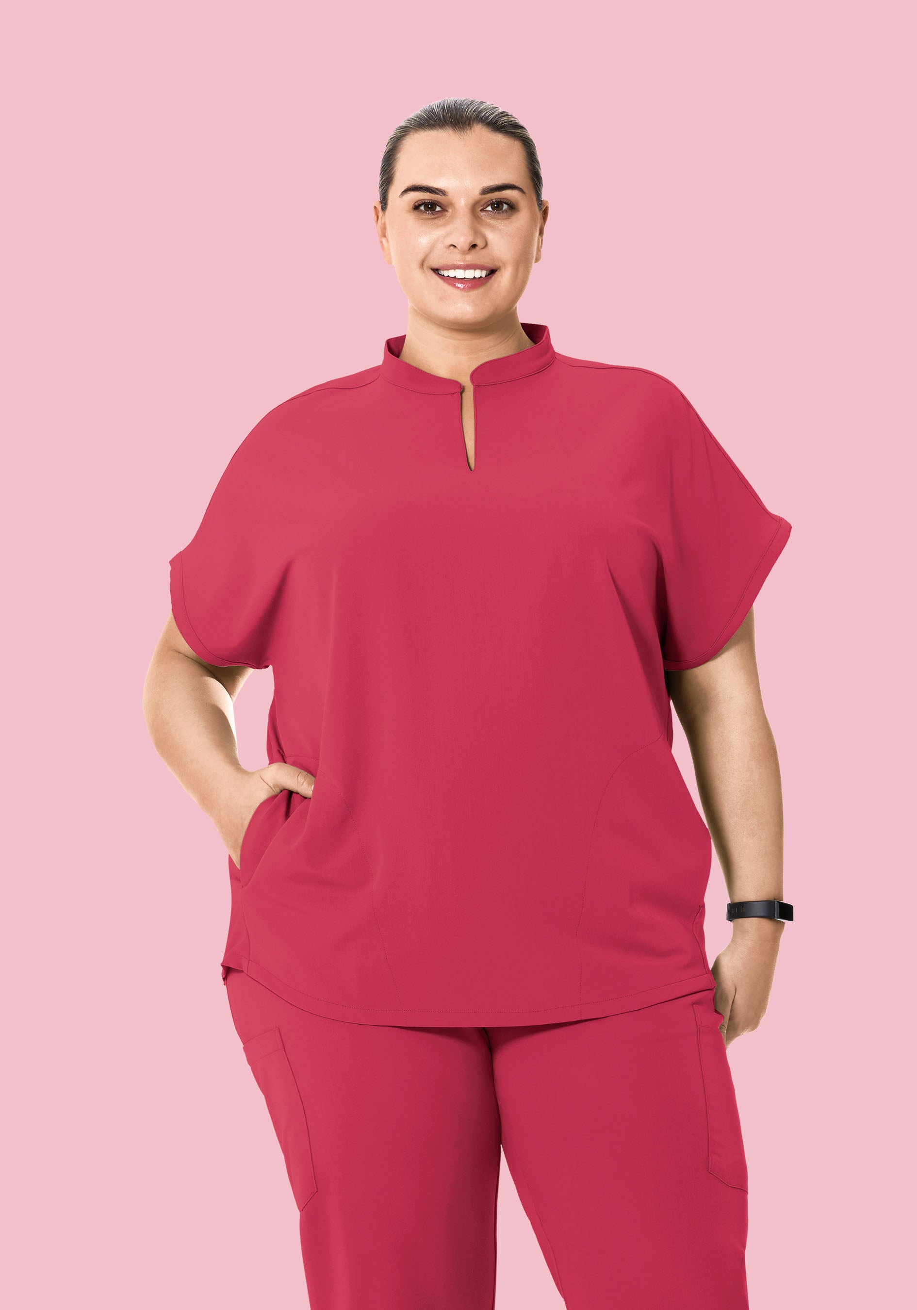 Mandarin Dolman Top Deep Rose