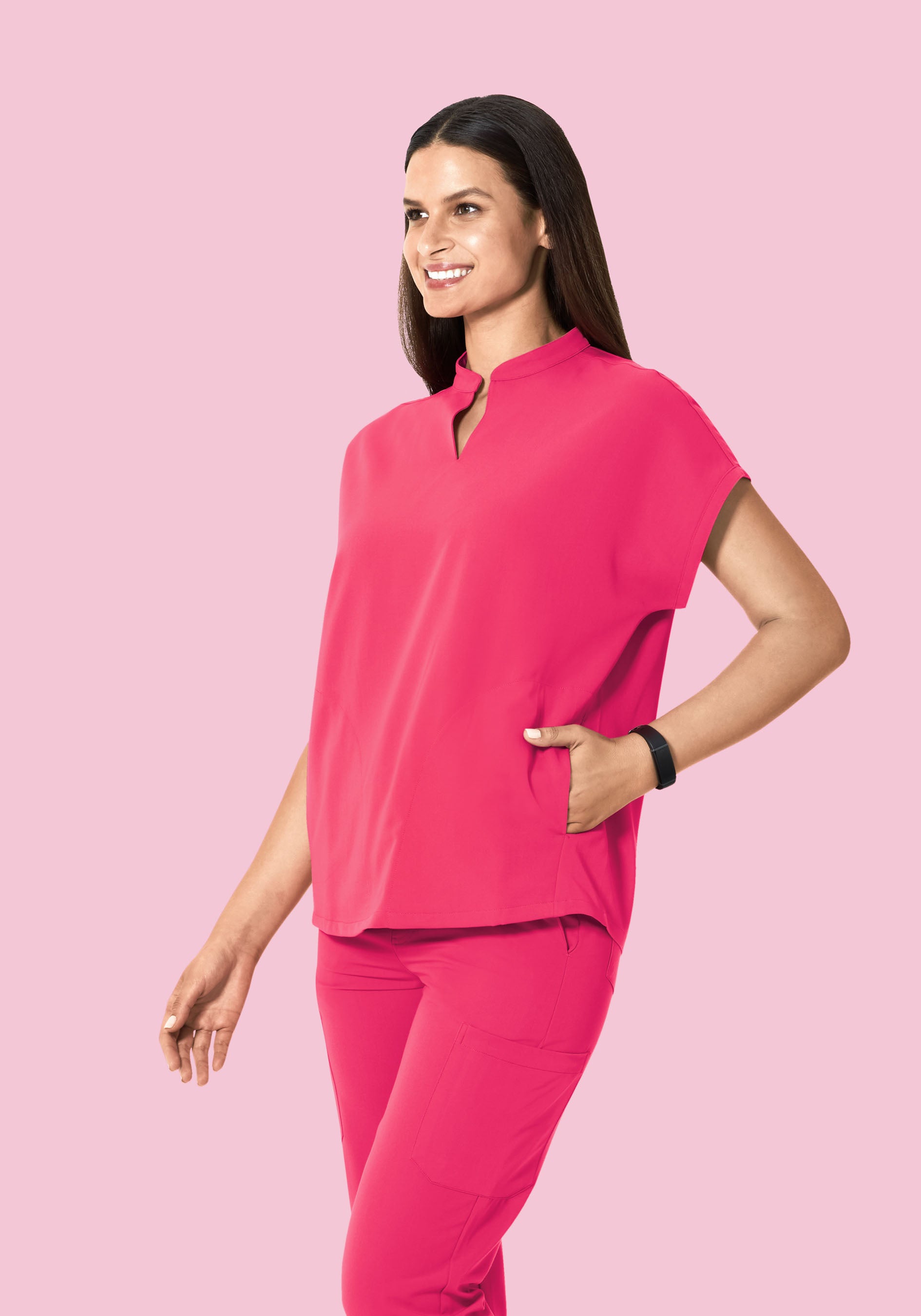 Mandarin Dolman Top Azalea