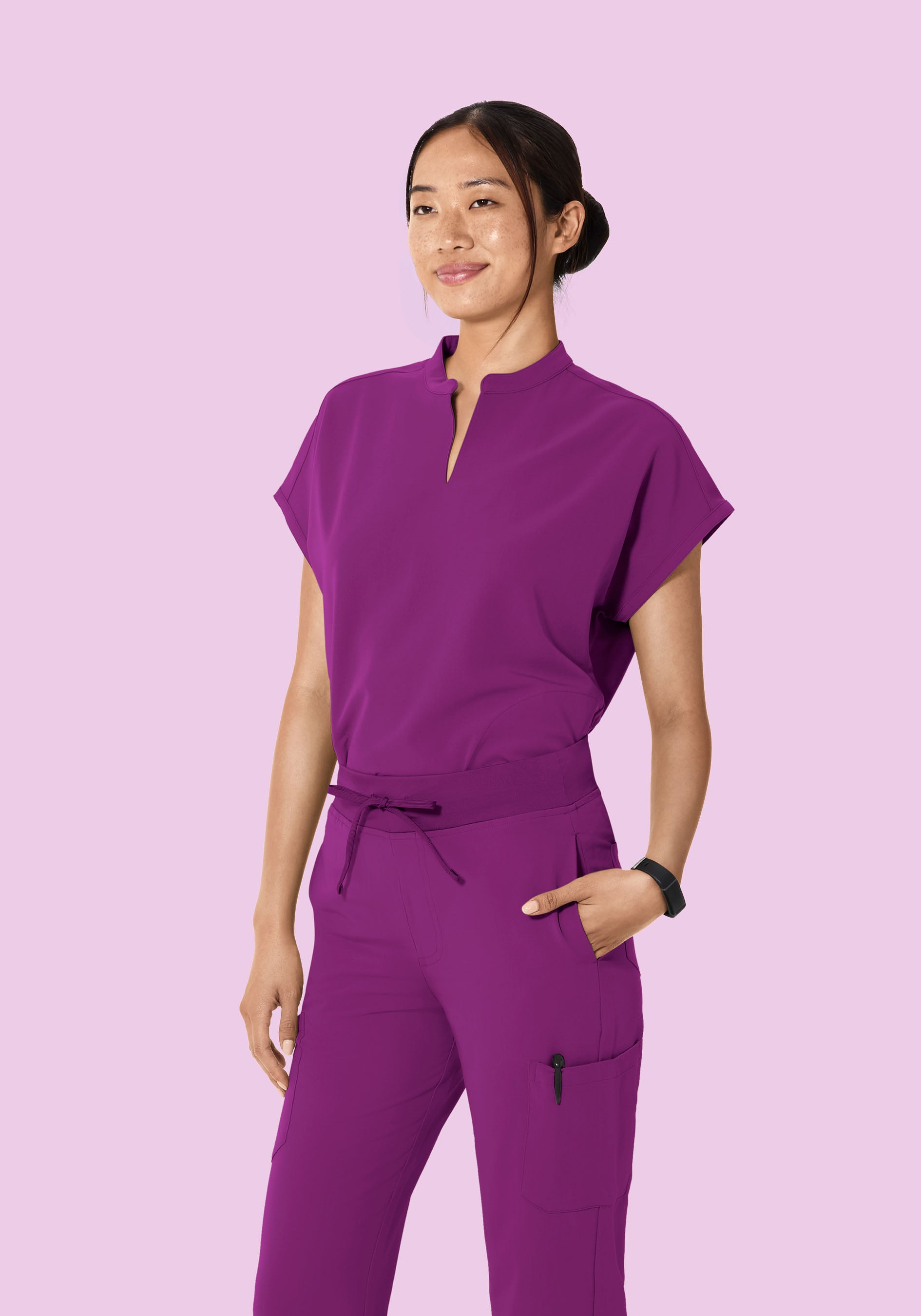 Mandarin Dolman Top Dark Orchid