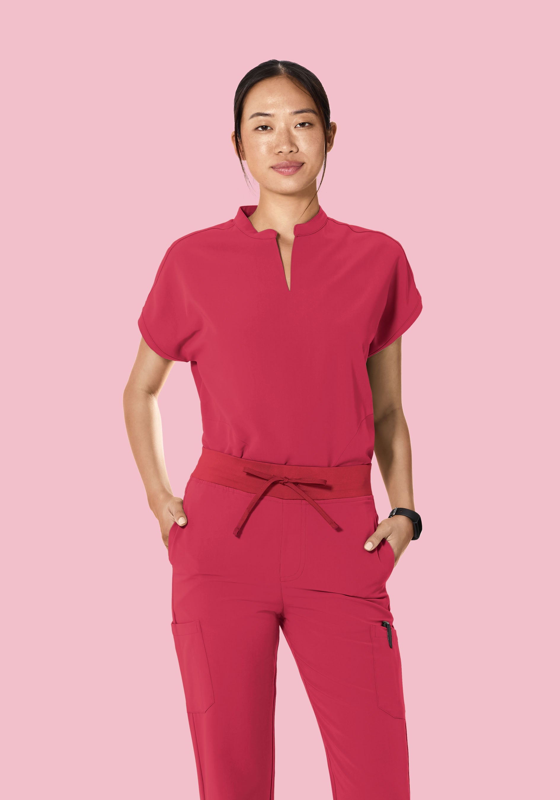 Mandarin Dolman Top Deep Rose