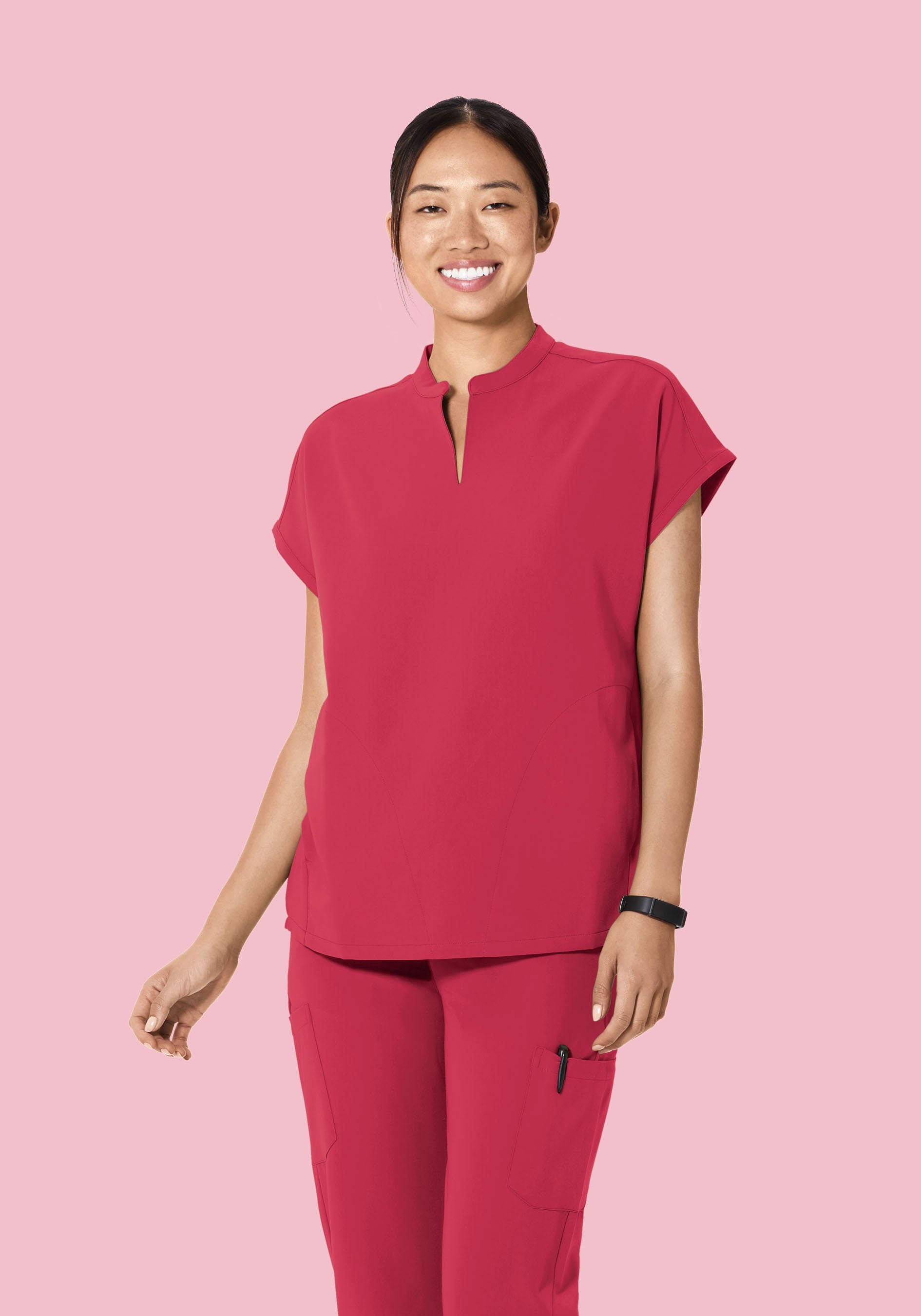 Mandarin Dolman Top Deep Rose