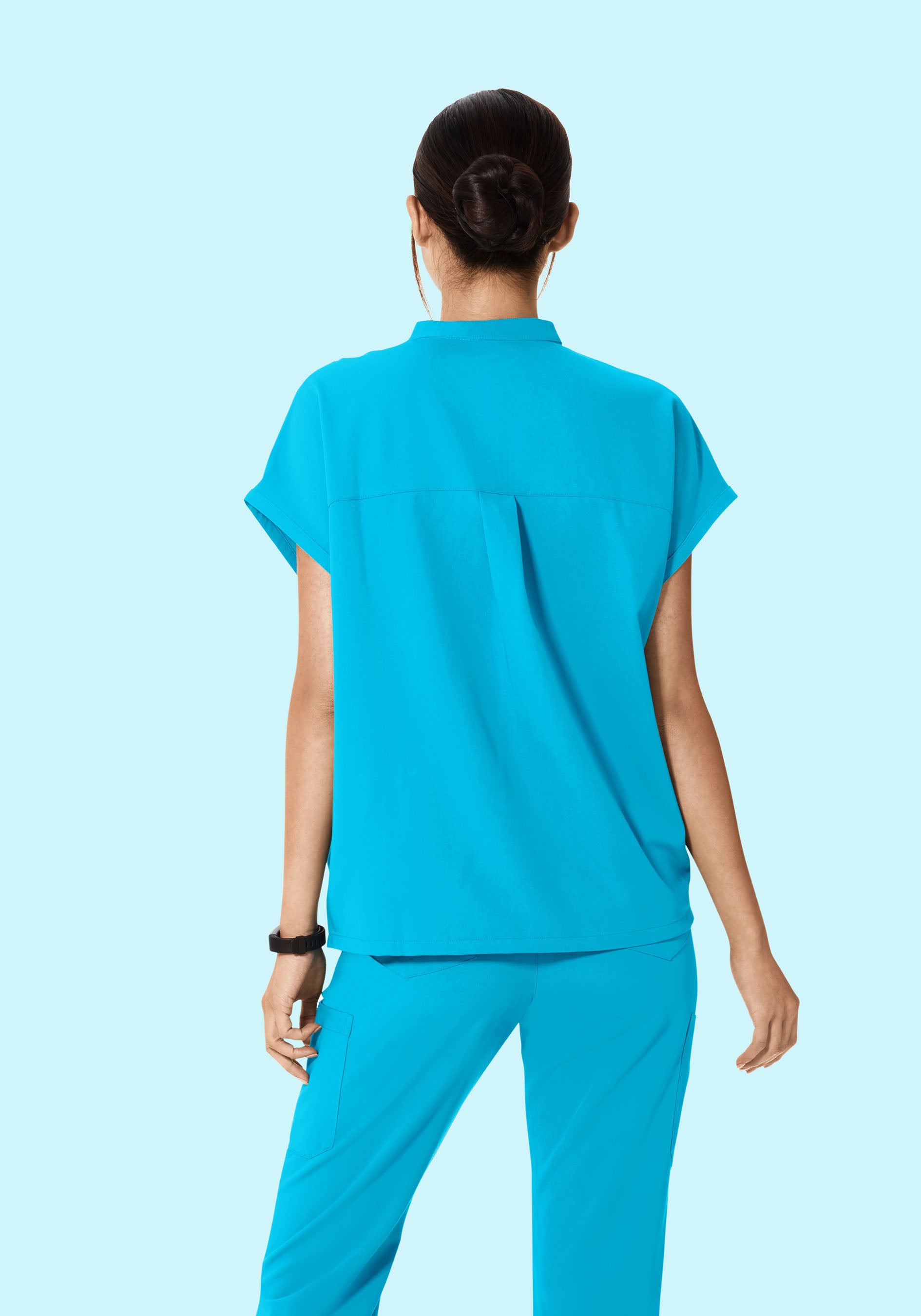 Mandarin Dolman Top Pacific Blue