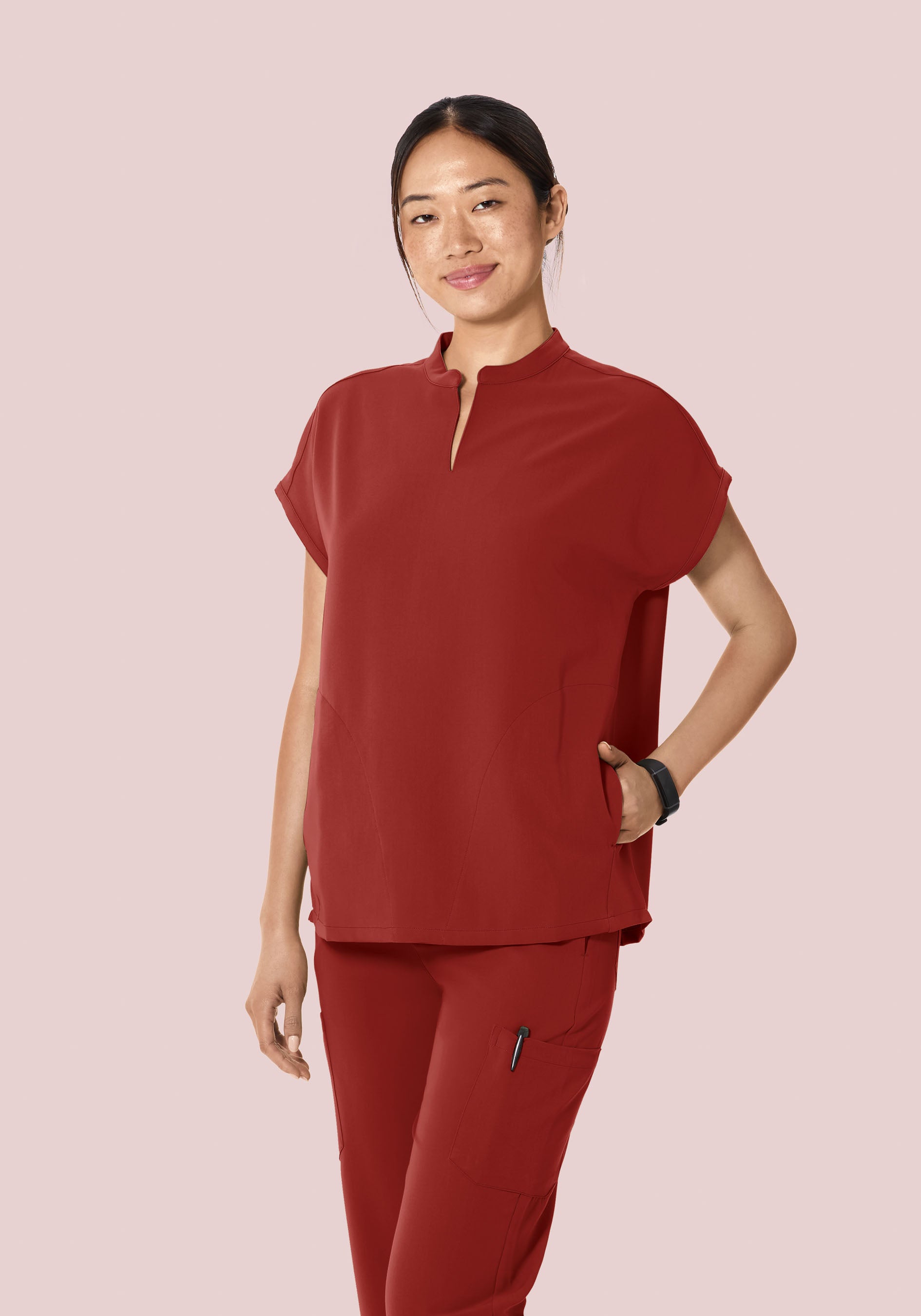 Mandarin Dolman Top Rosewood