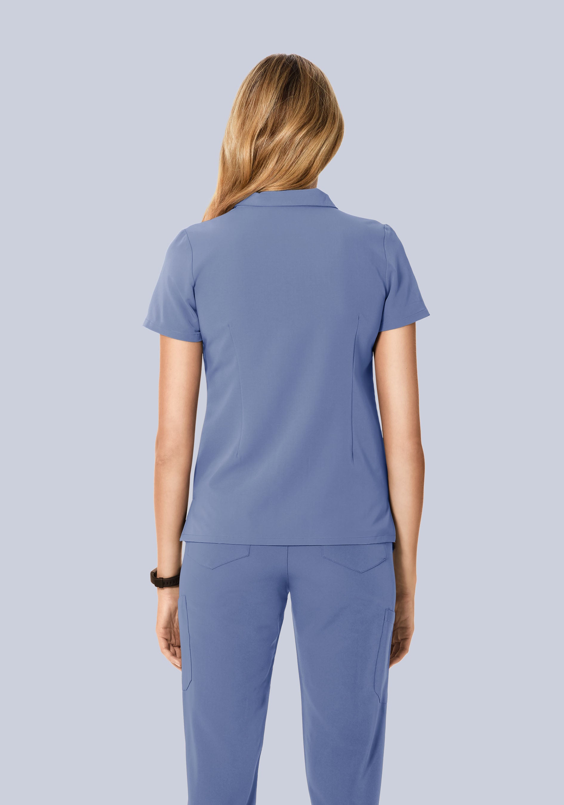 Multi Wear Collar Top Periwinkle