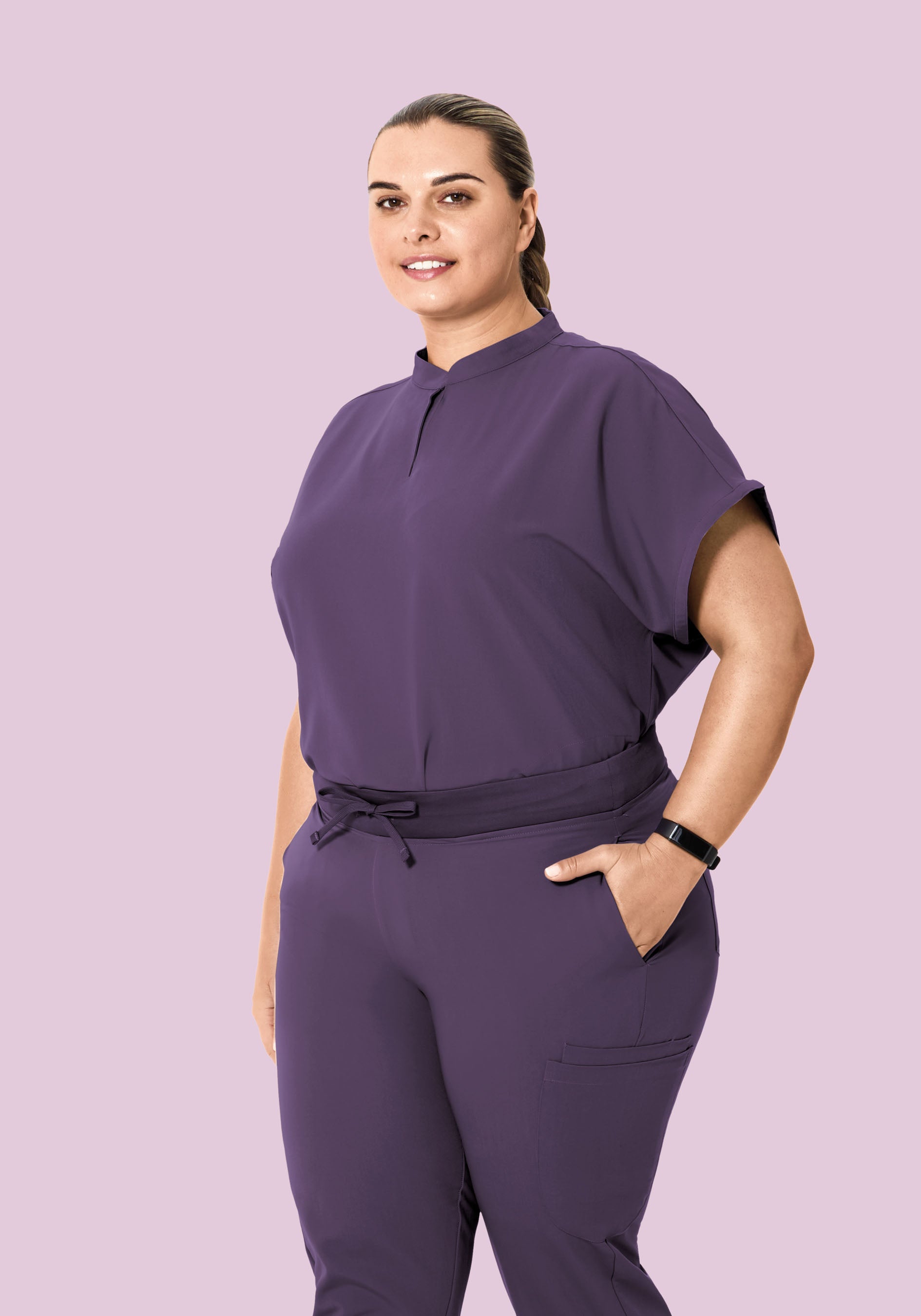 Mandarin Dolman Top Deep Dewberry