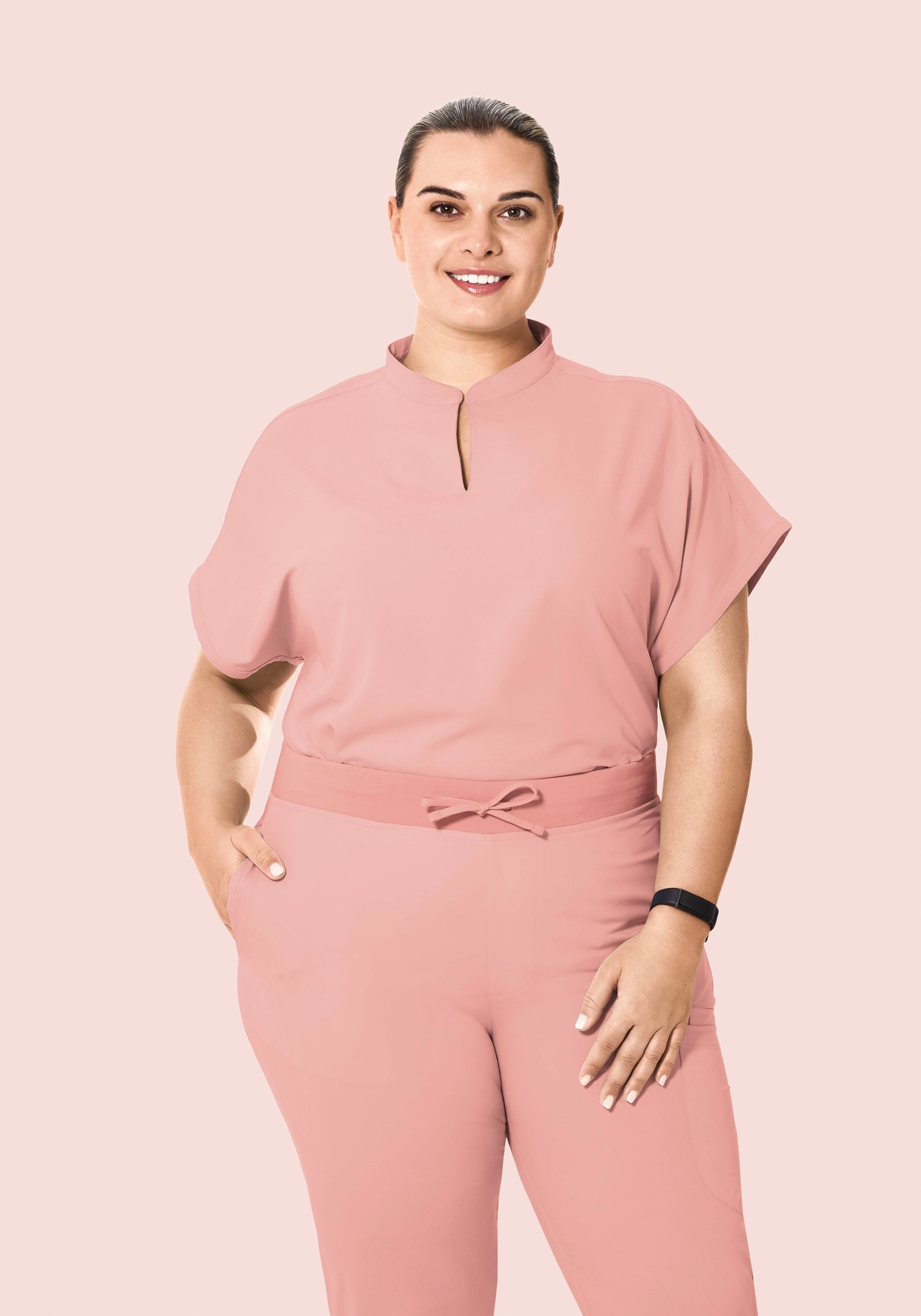 Mandarin Dolman Top Dusty Pink