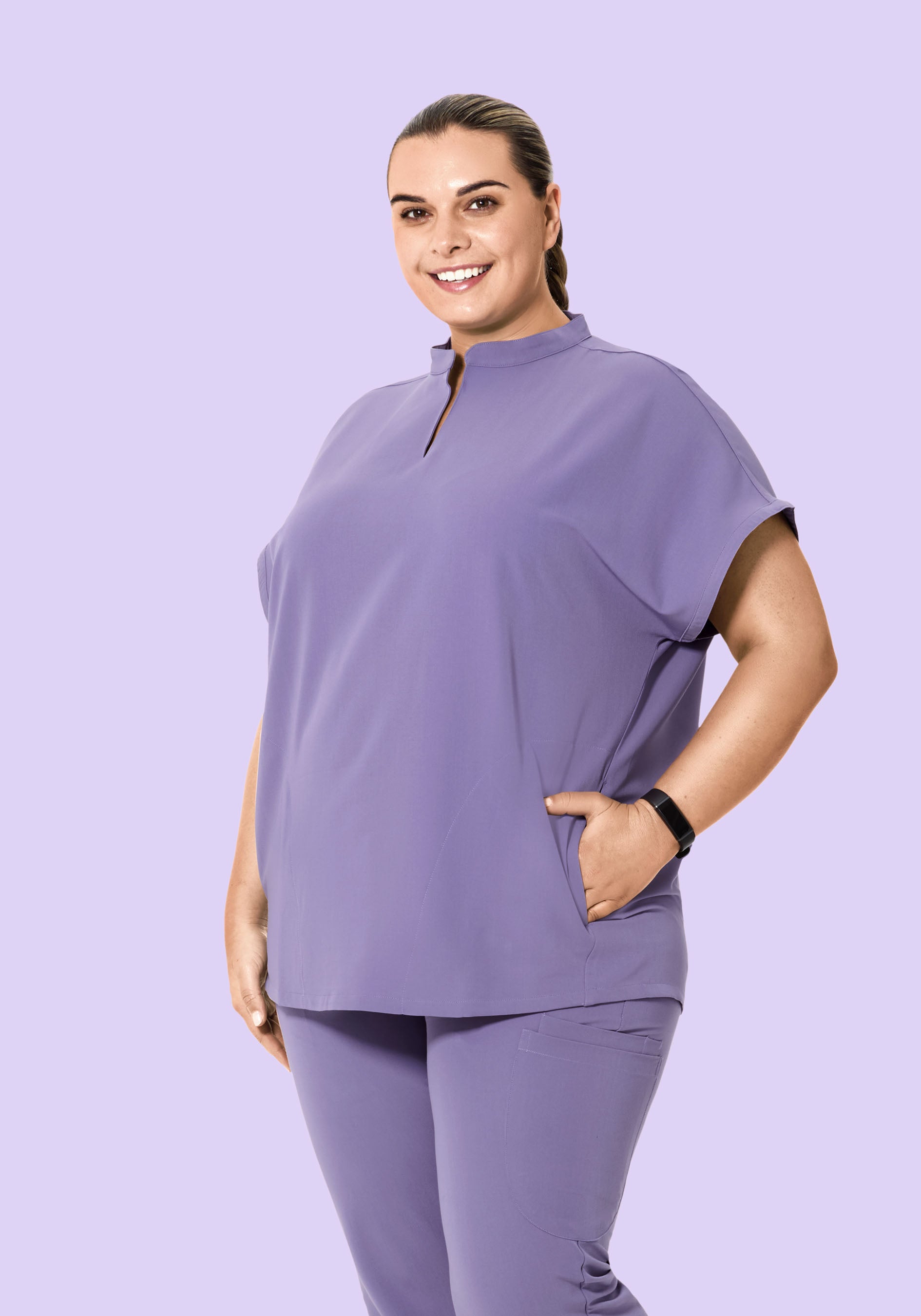 Mandarin Dolman Top Hyacinth