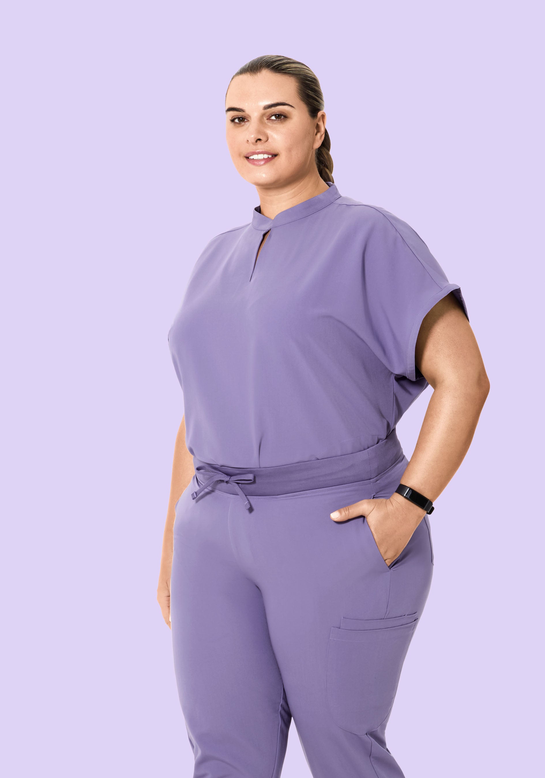 Mandarin Dolman Top Hyacinth