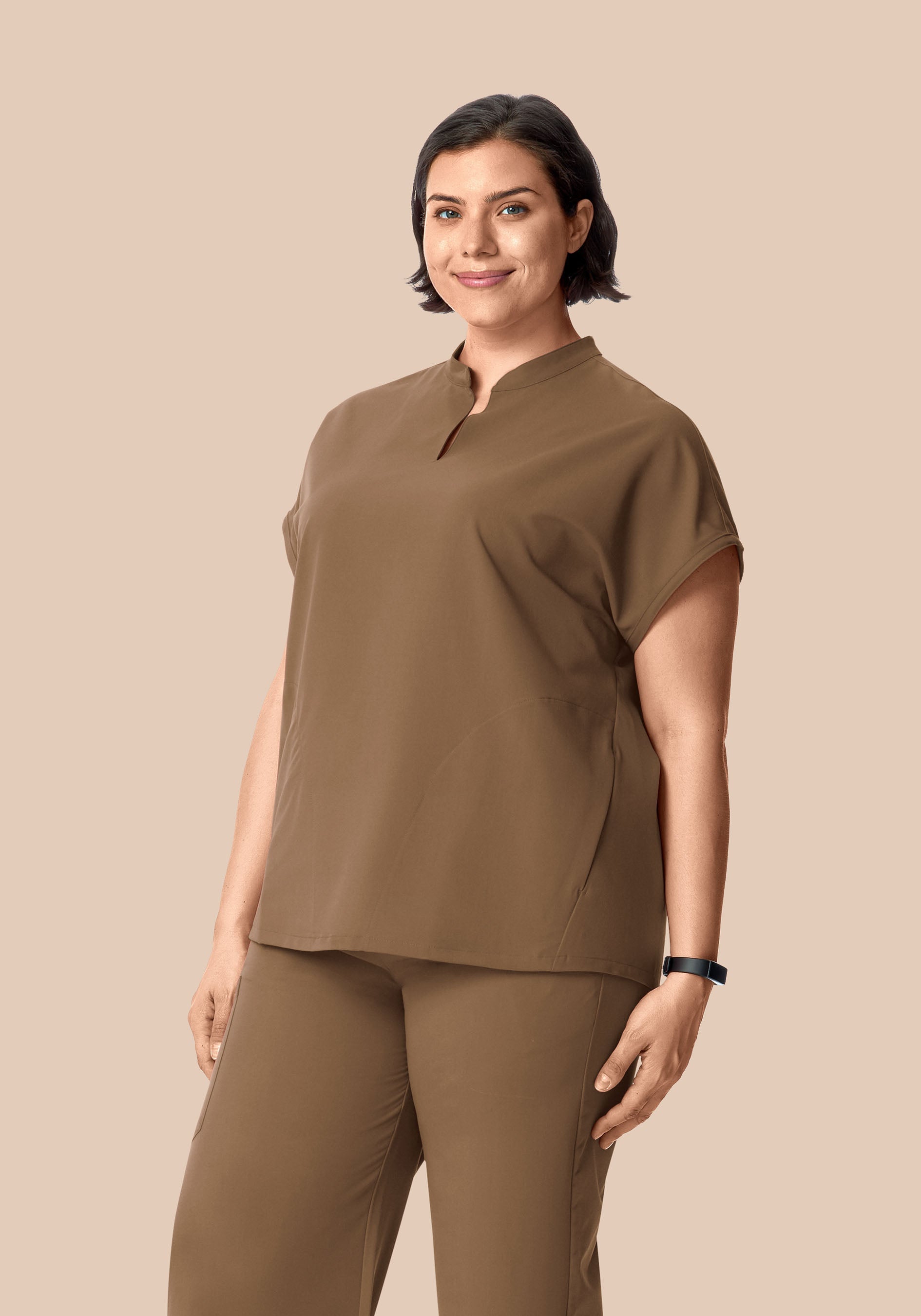 Mandarin Dolman Top Ash Brown