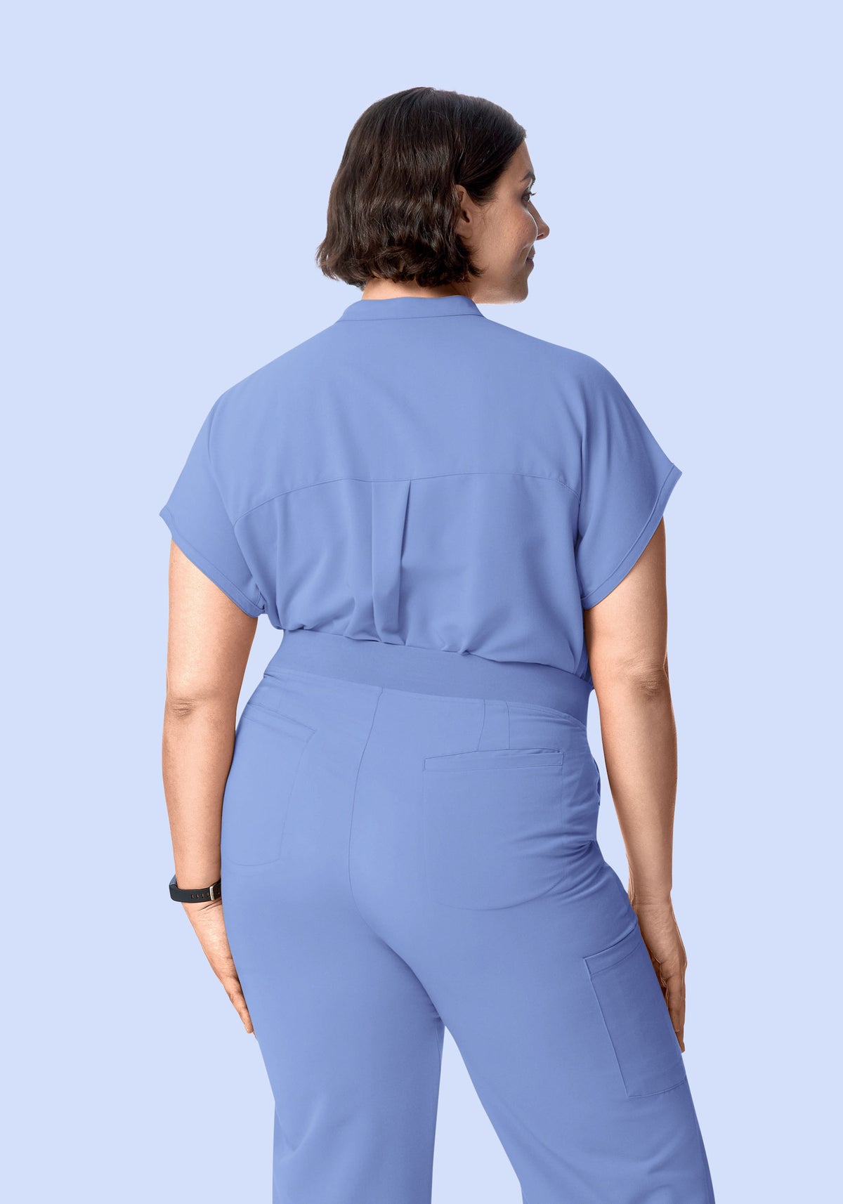 Mandarin Dolman Top Coastline Blue
