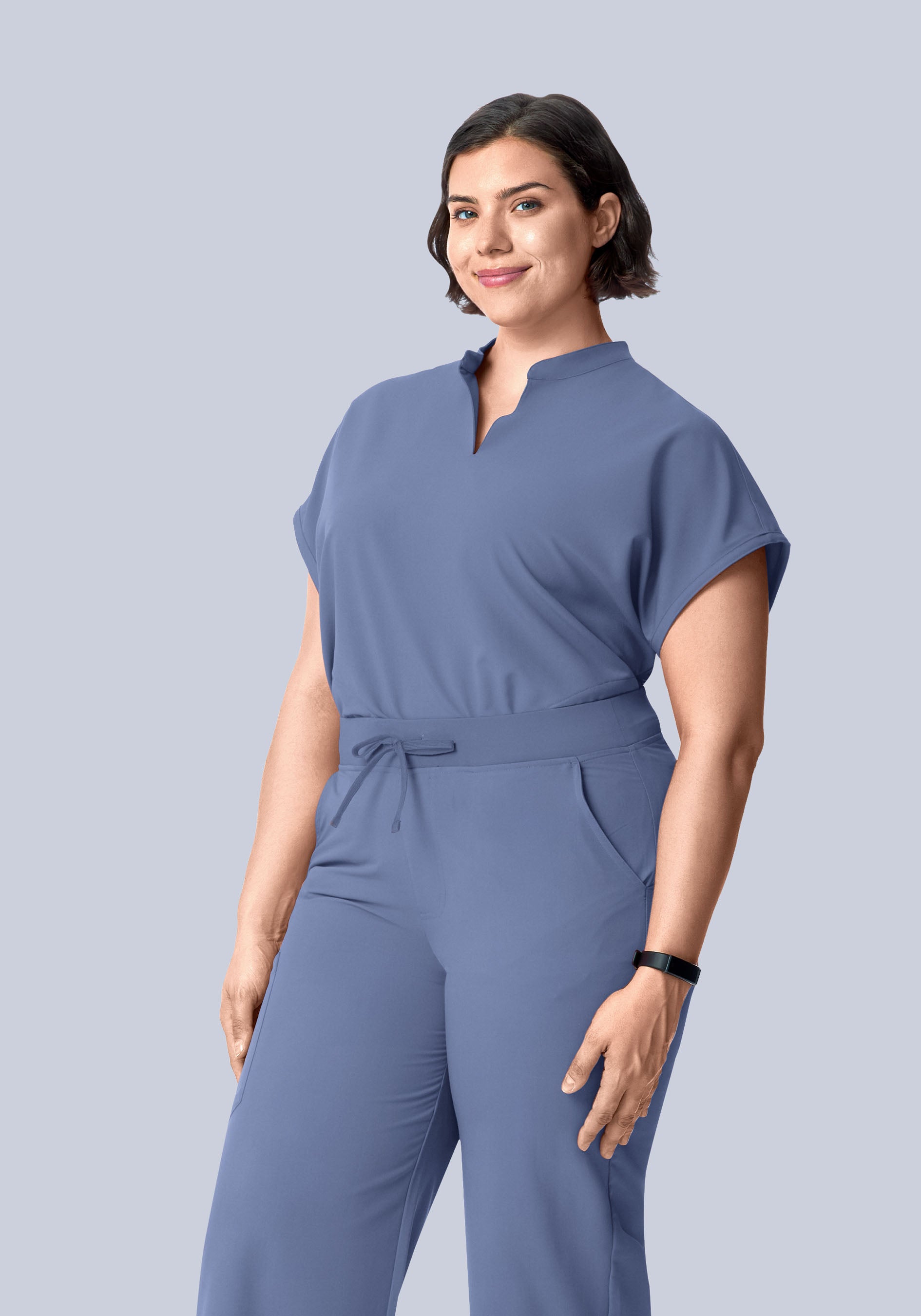 Mandarin Dolman Top Periwinkle