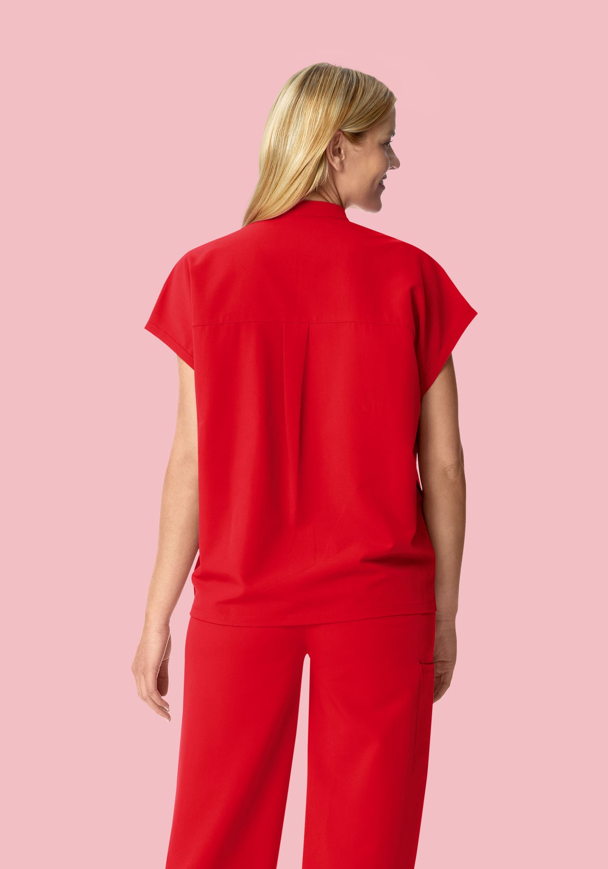 Mandarin Dolman Top Candy Red