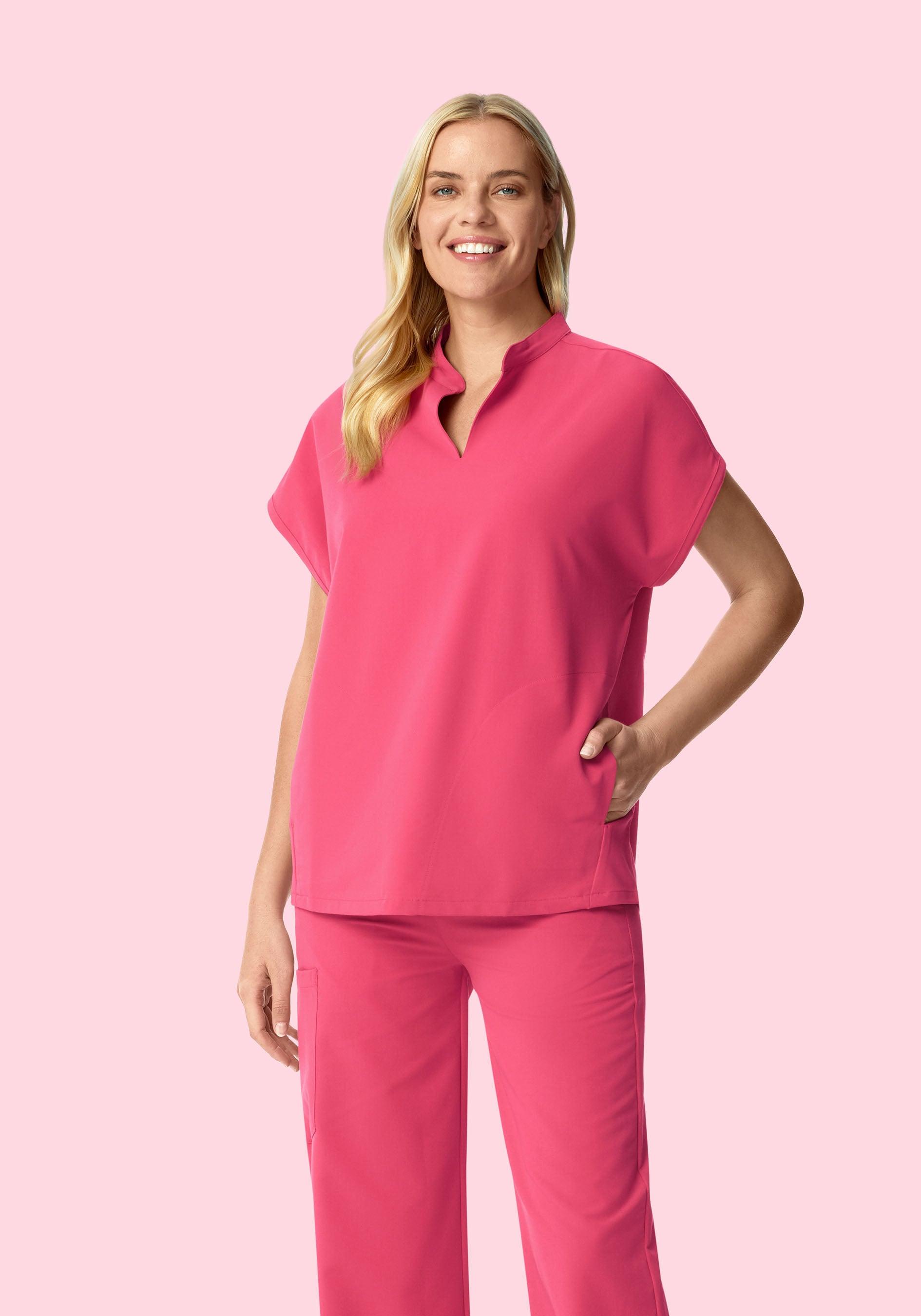 Mandarin Dolman Top Carmine