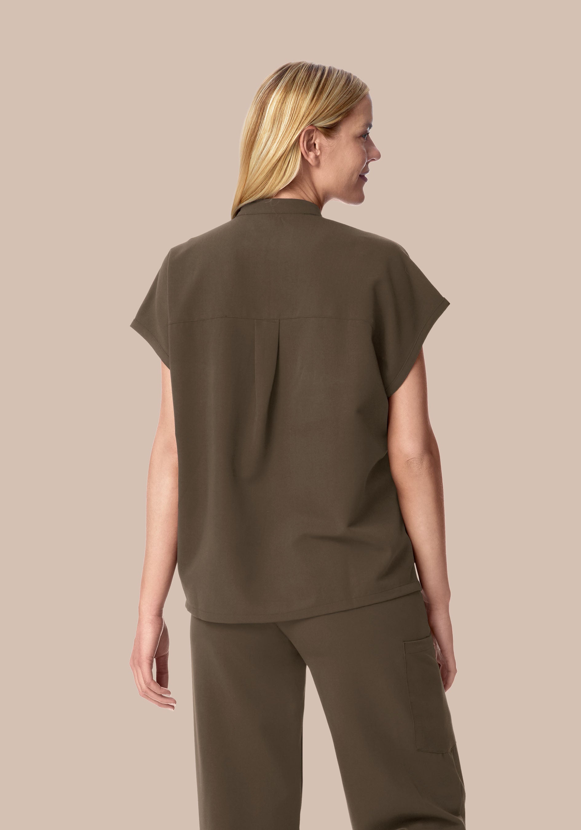 Mandarin Dolman Top Truffle