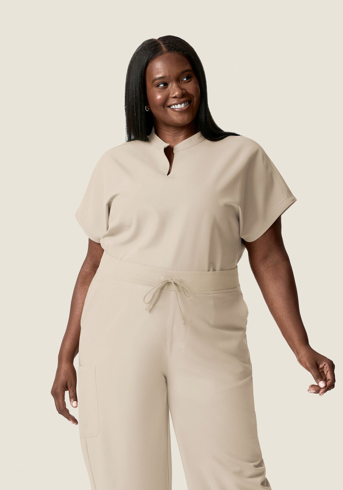 Mandarin Dolman Top Khaki