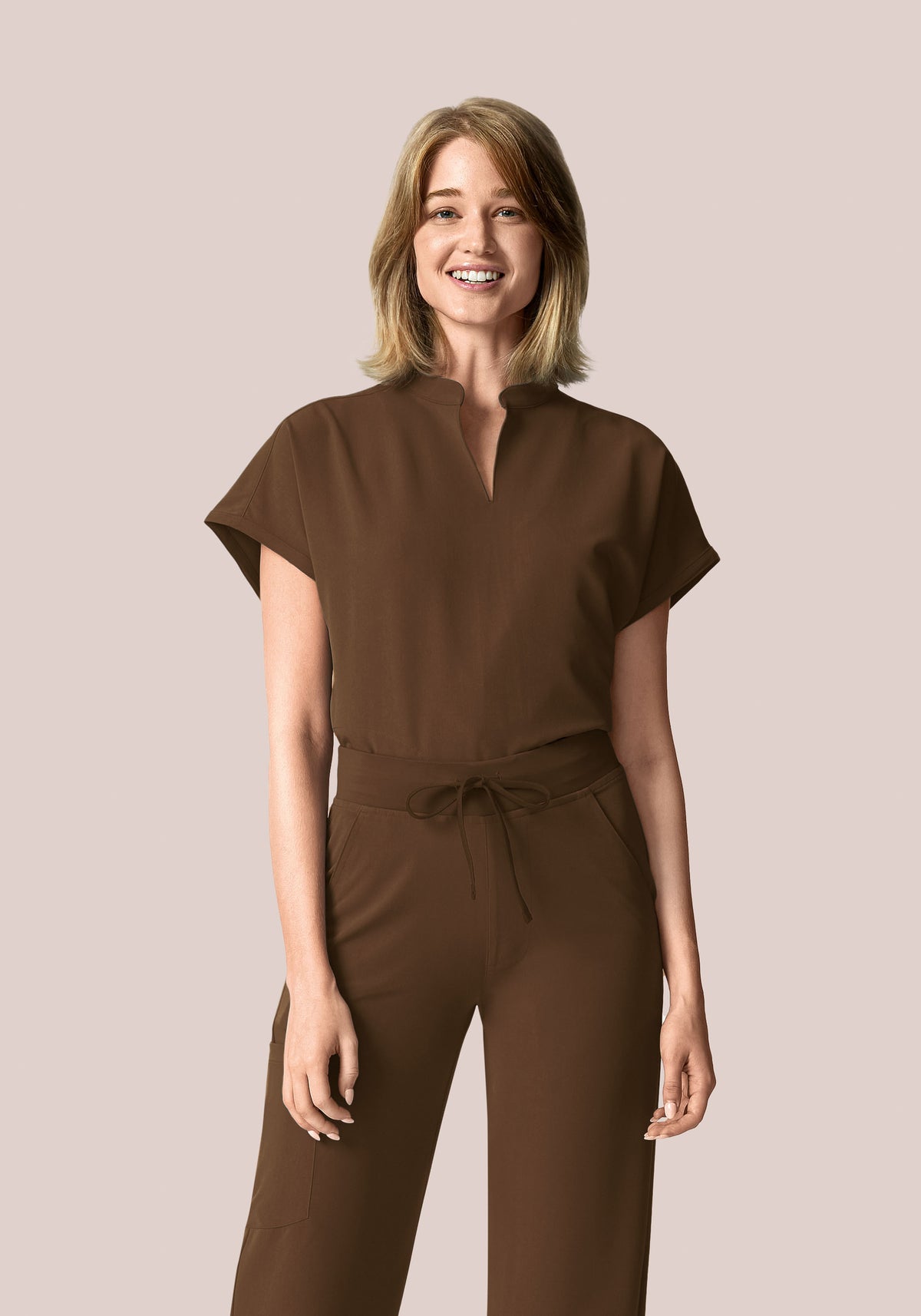 Mandarin Dolman Top Chocolate Brown