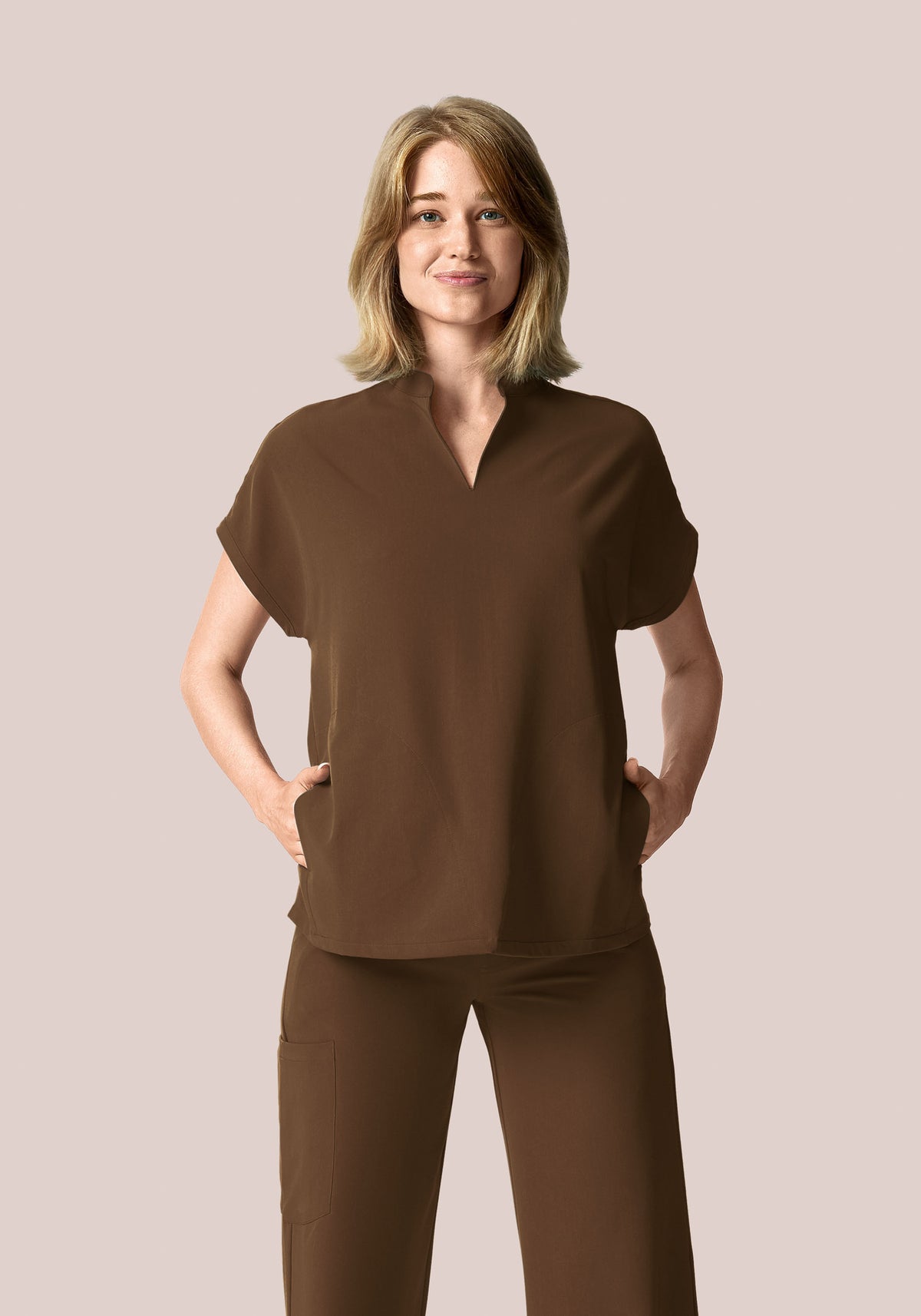 Mandarin Dolman Top Chocolate Brown