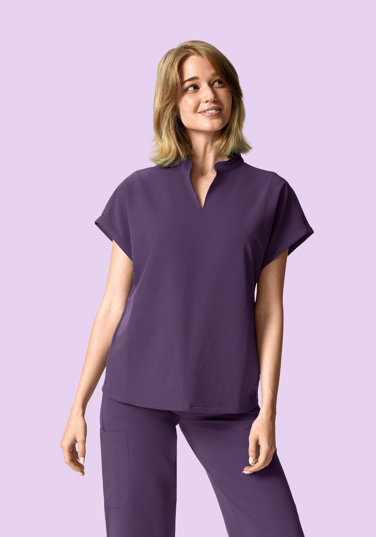 Mandarin Dolman Top Dewberry