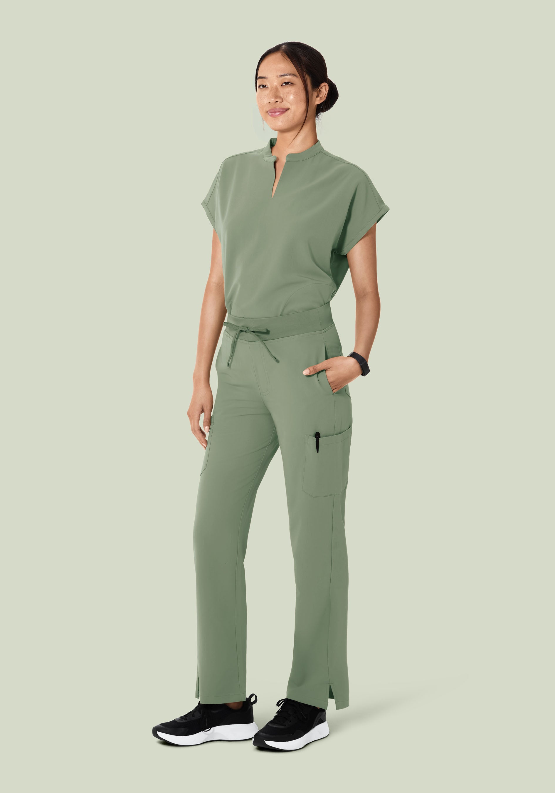 High Waisted Cargos Cool Sage