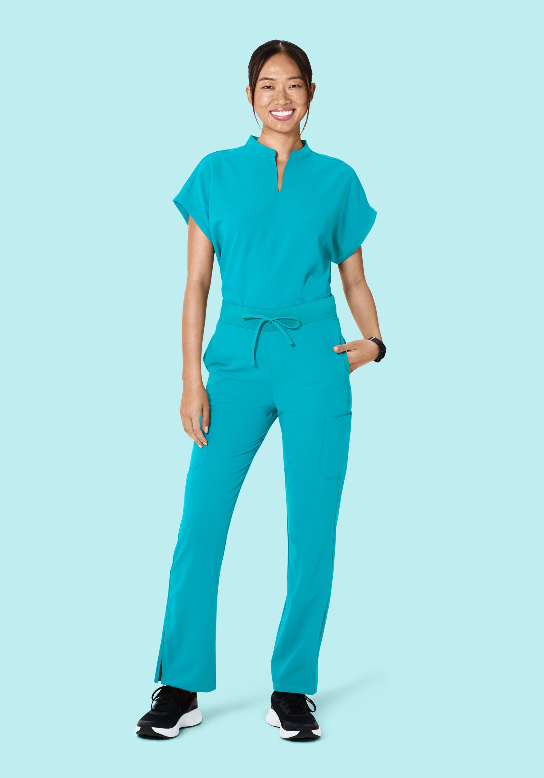 Mandarin Dolman Top Teal