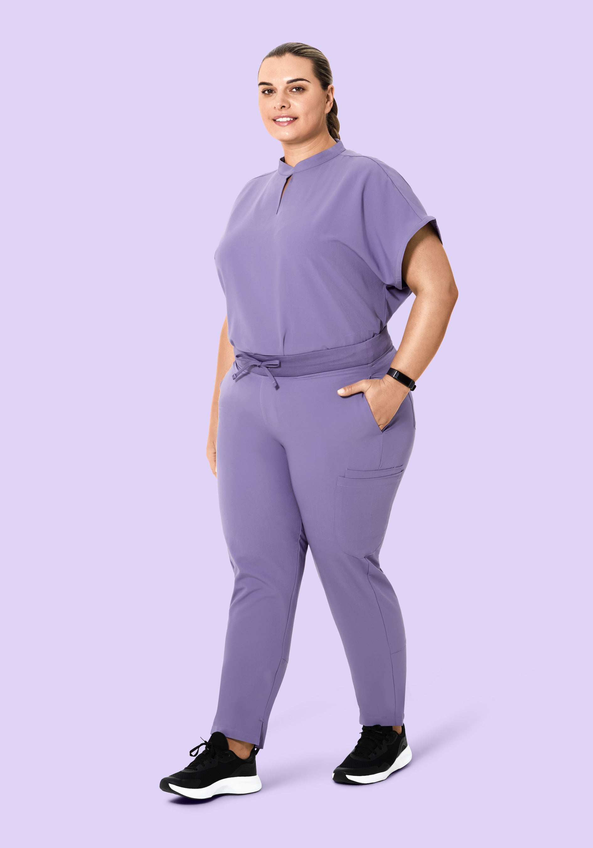 Women's Mid-Rise Slim Leg Scrub Pants - Jaipur Pink | Mandala Scrubs