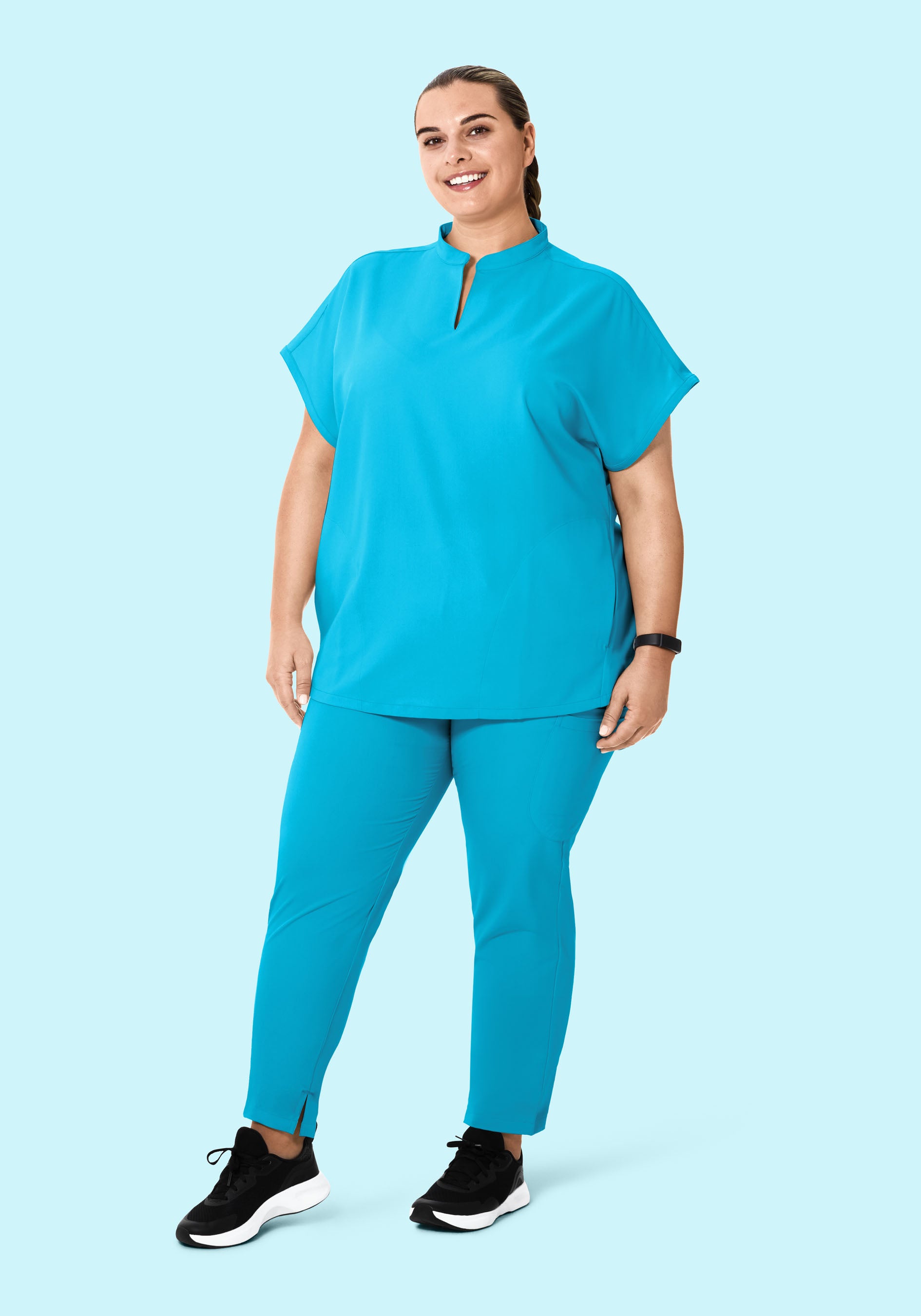 Mandarin Dolman Top Pacific Blue