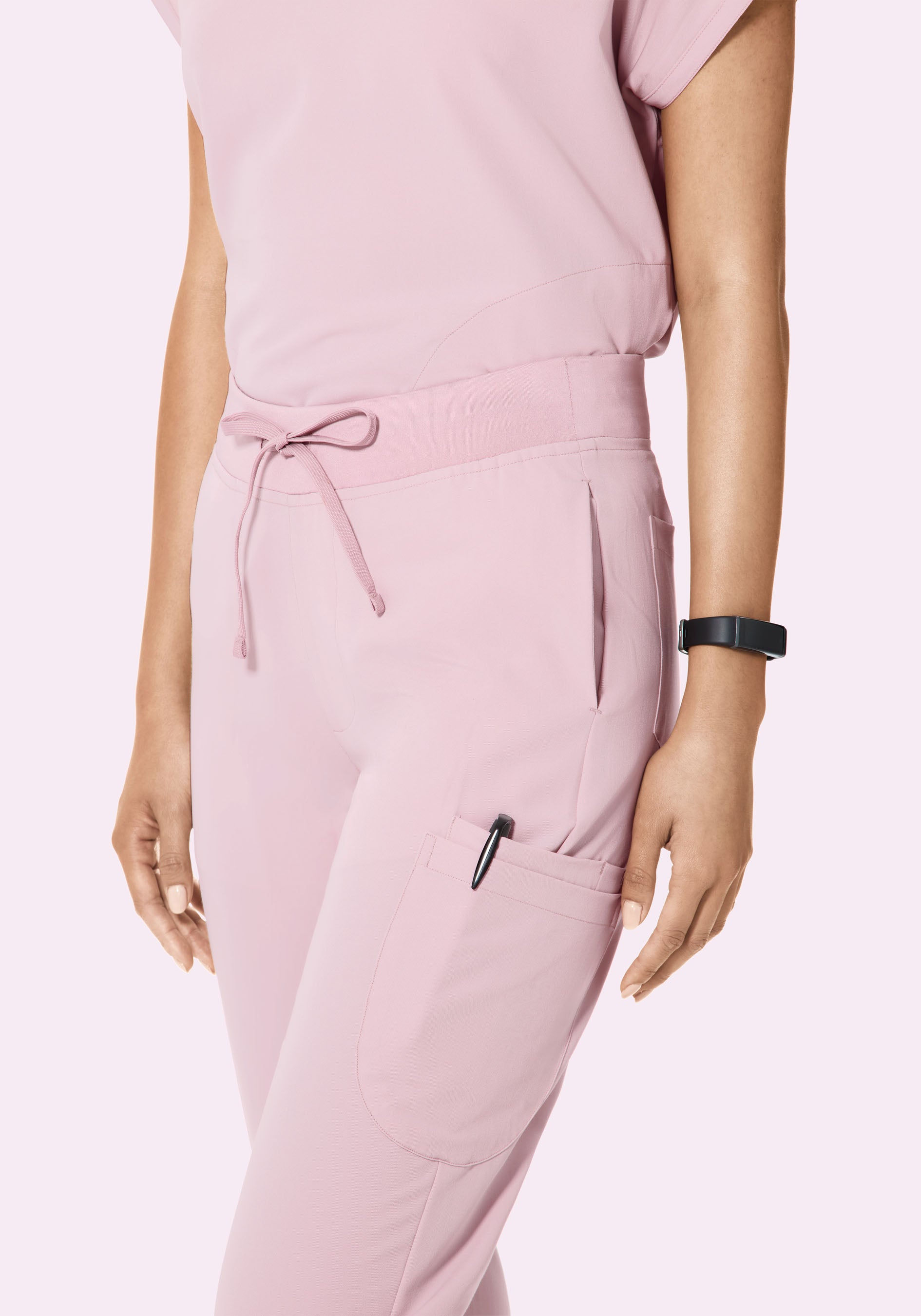 6 Pocket Slim Pants Blush Blossom