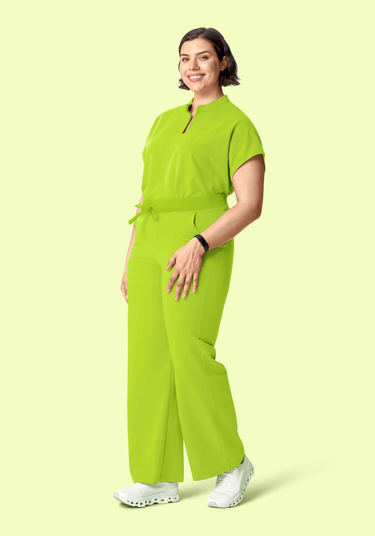 High Waisted Wide Leg Apple Green