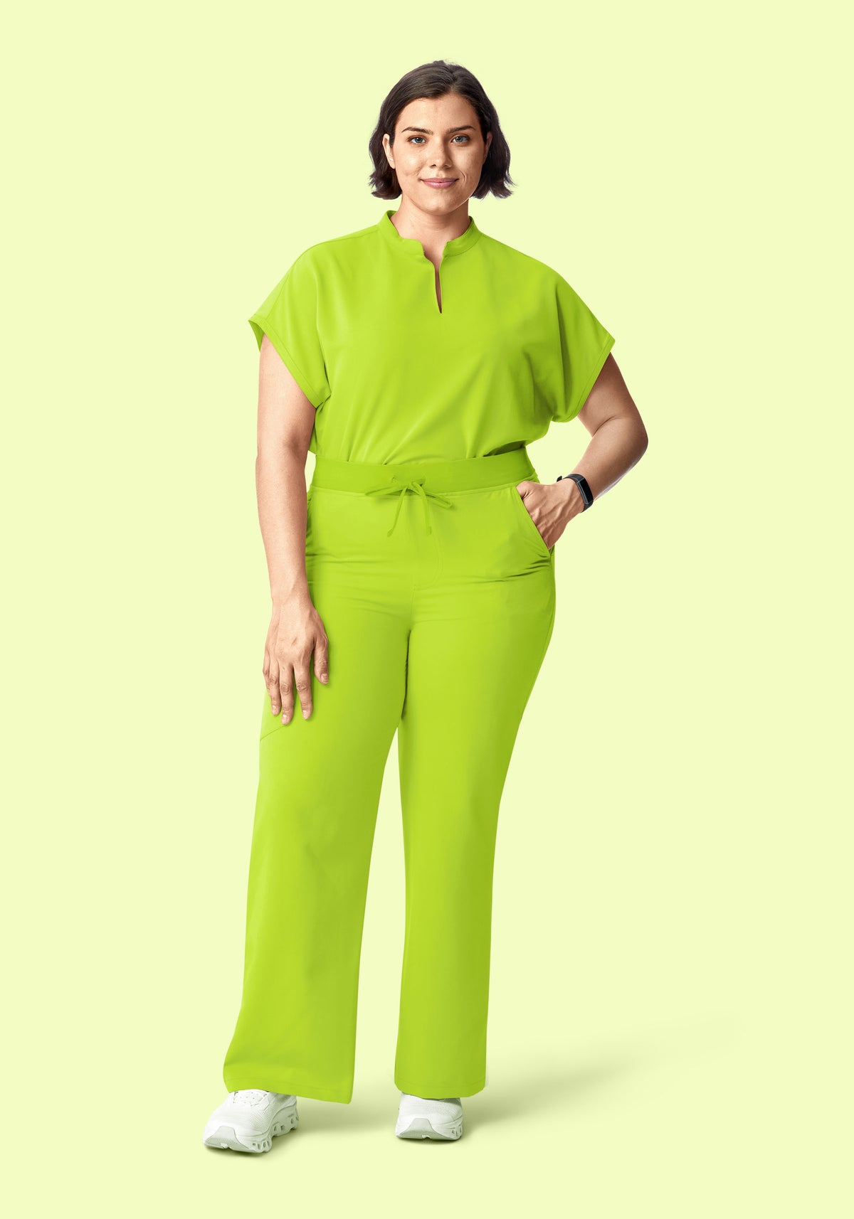 High Waisted Wide Leg Apple Green