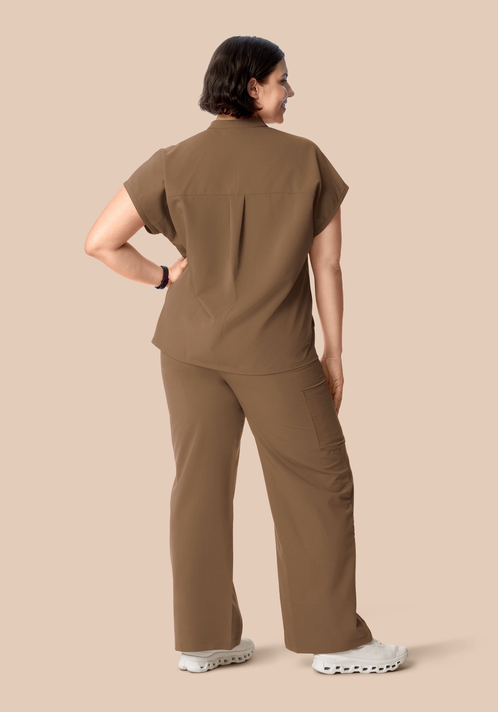 High Waisted Wide Leg Ash Brown