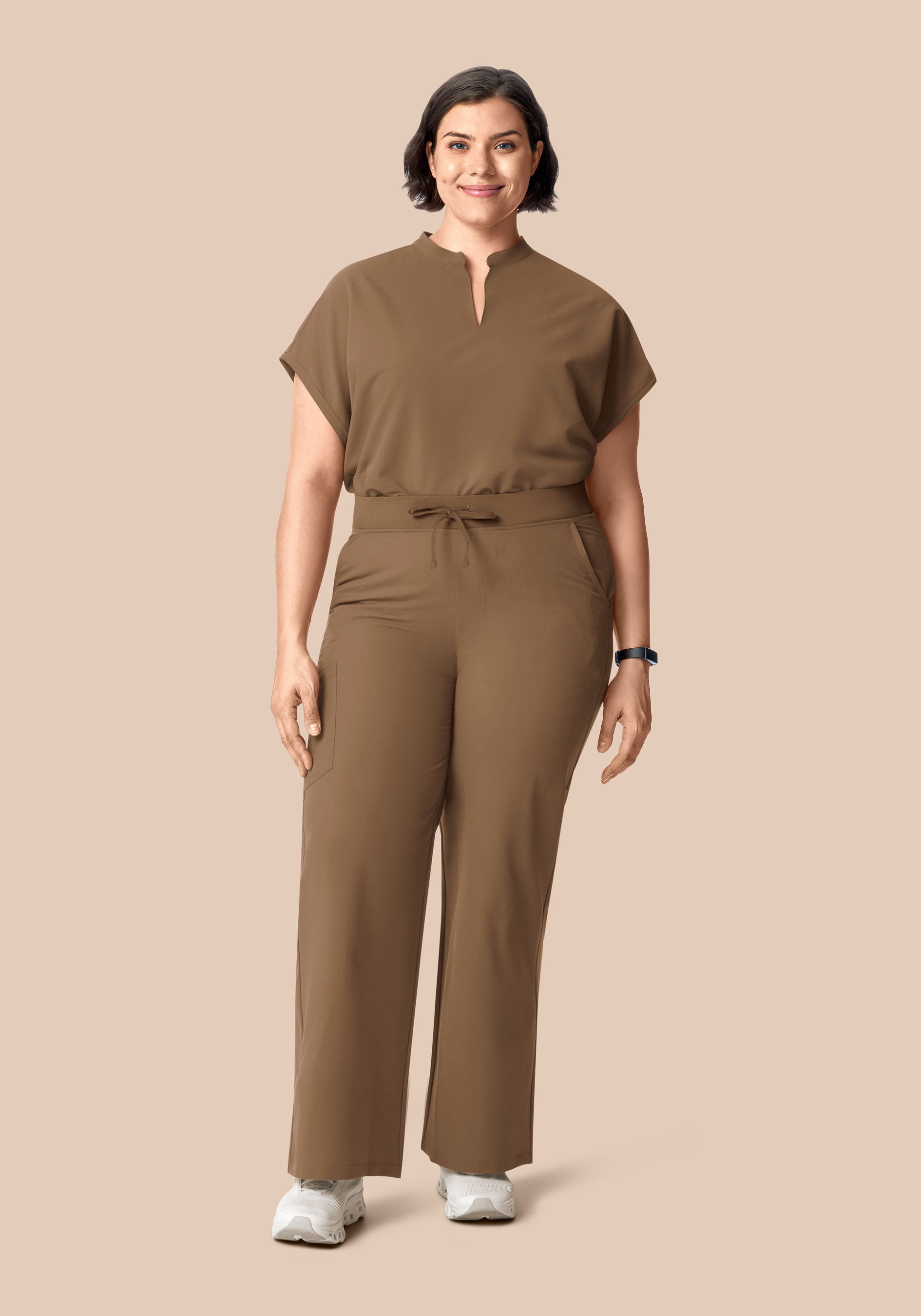 High Waisted Wide Leg Ash Brown