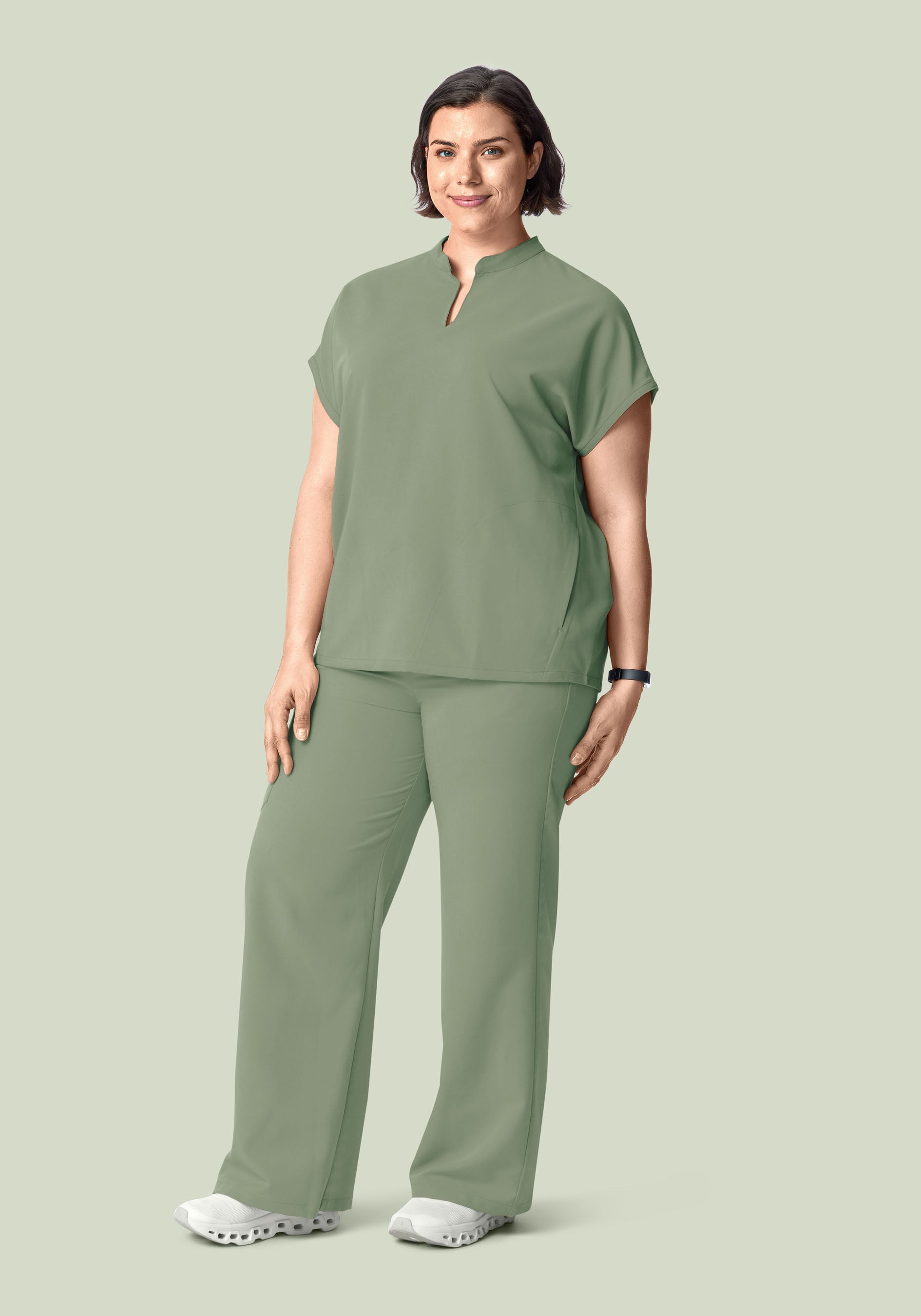 High Waisted Wide Leg Cool Sage