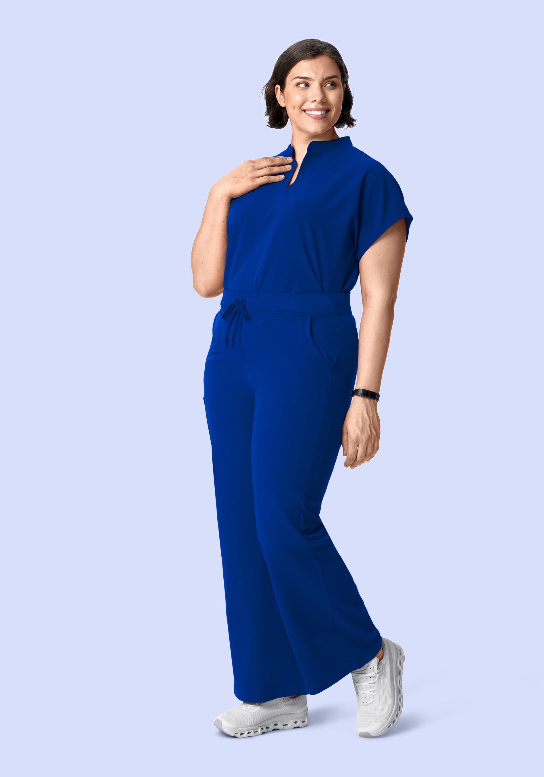 High Waisted Wide Leg Galaxy Blue