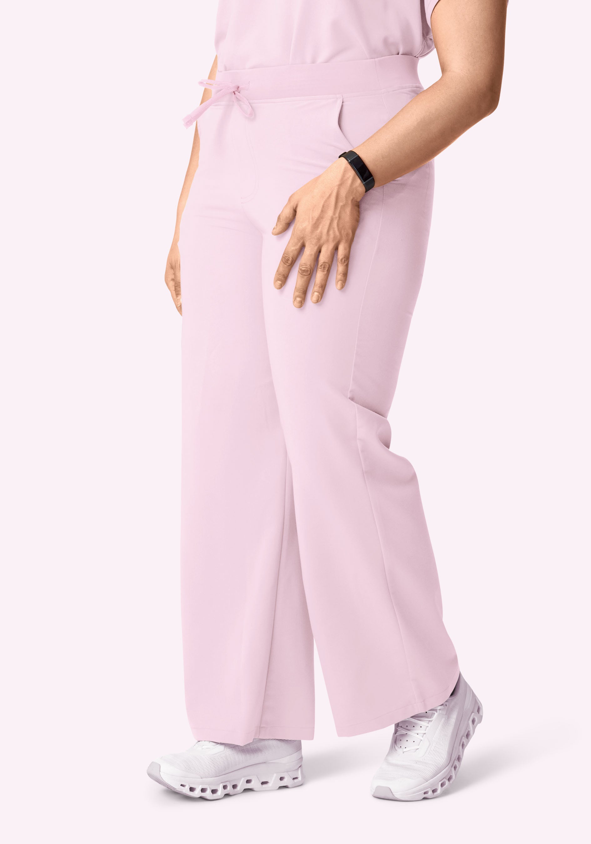 High Waisted Wide Leg Misty Rose