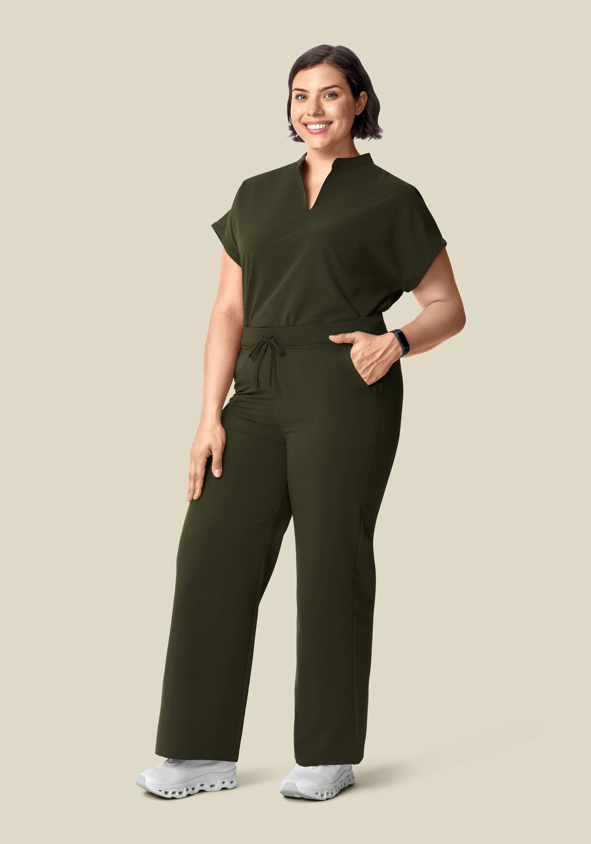 High Waisted Wide Leg Olive
