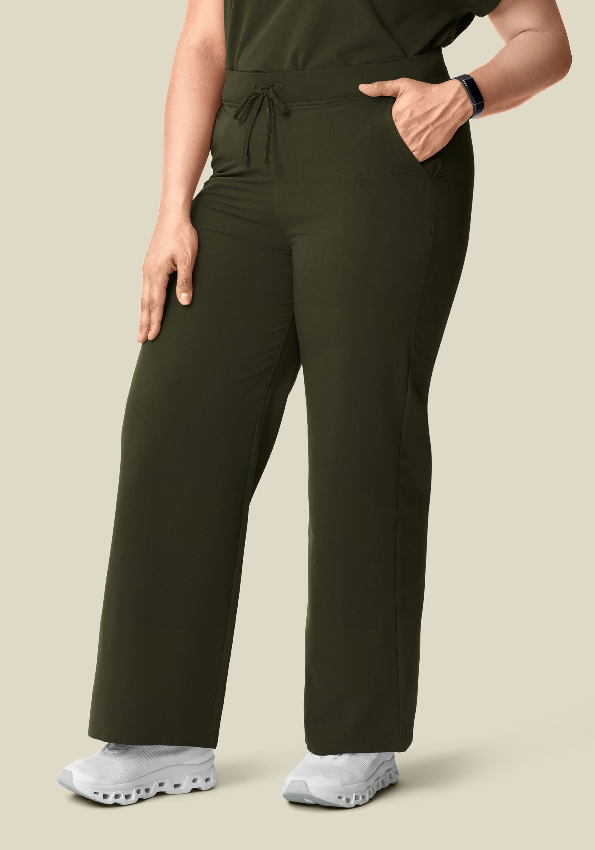 High Waisted Wide Leg Olive