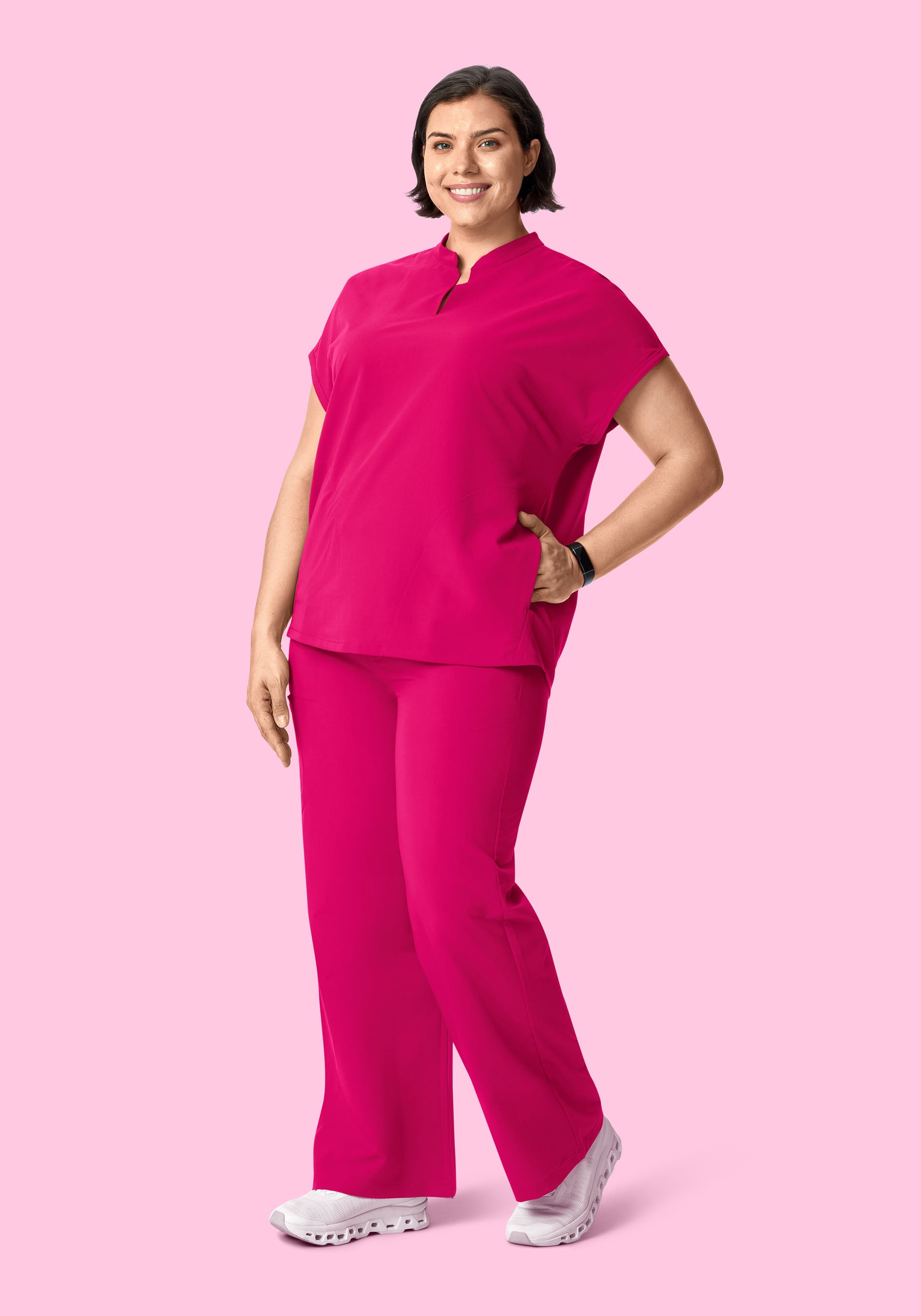 High Waisted Wide Leg Raspberry