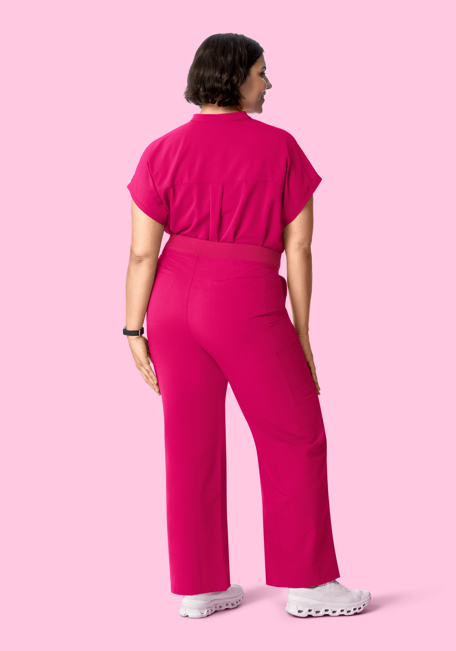 High Waisted Wide Leg Raspberry