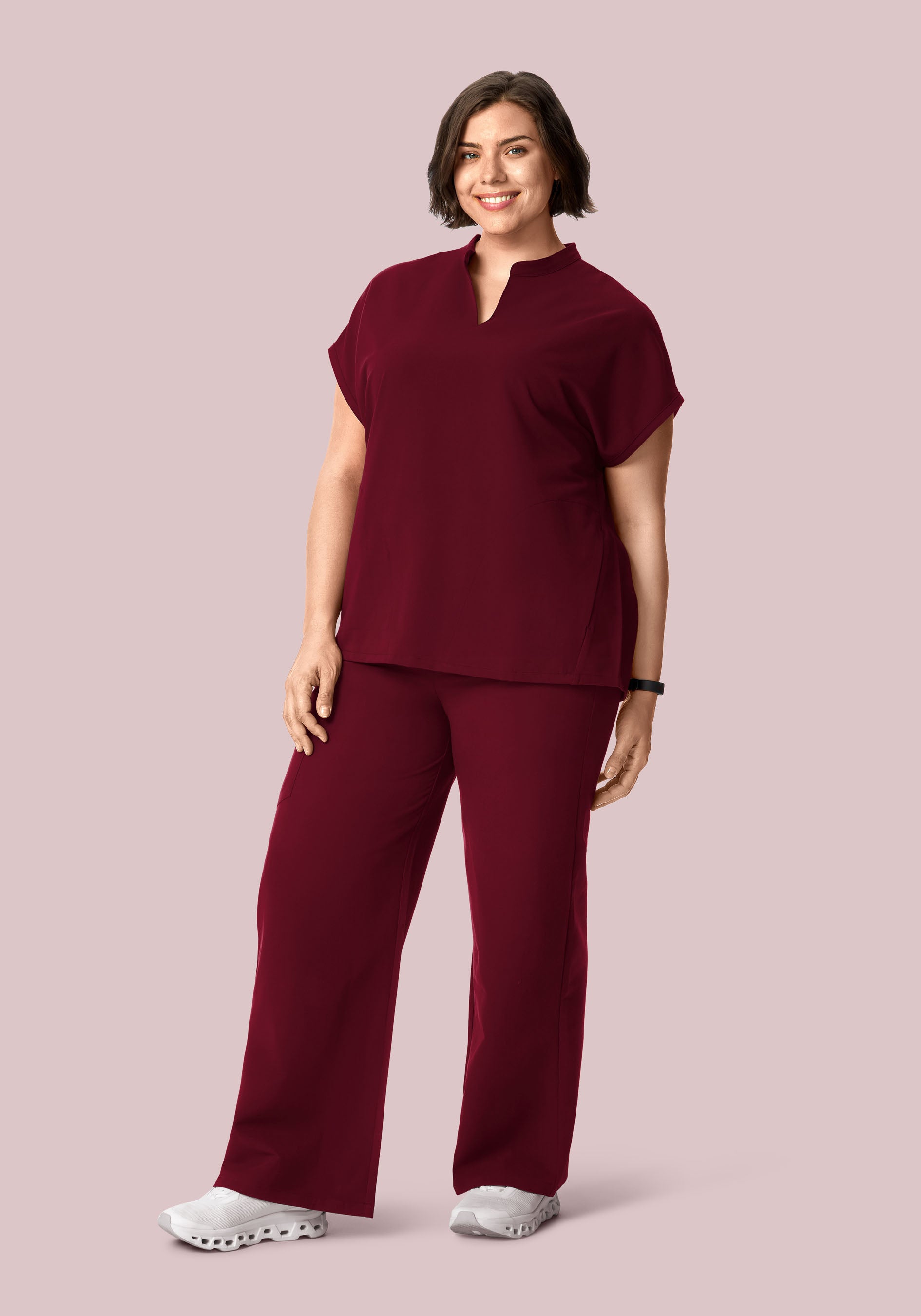 High Waisted Wide Leg Wine
