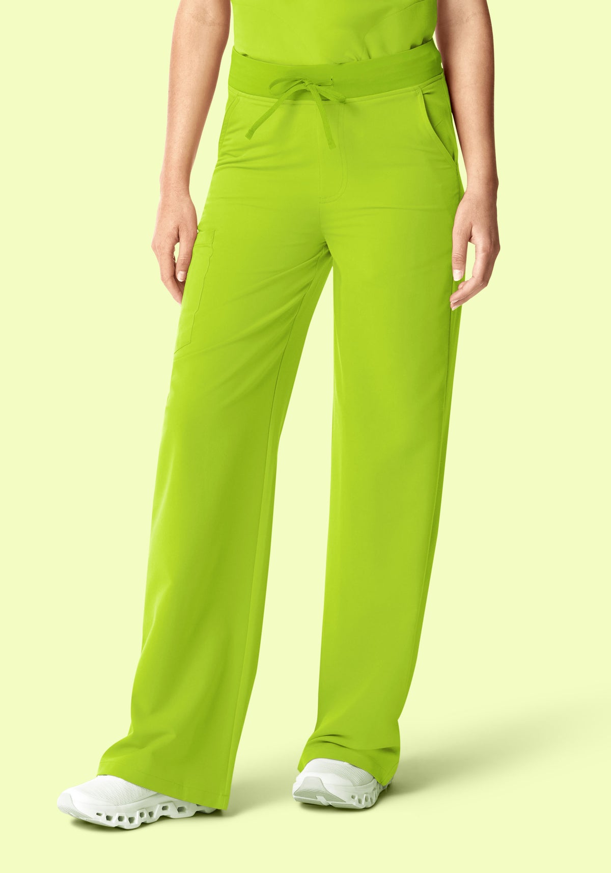 High Waisted Wide Leg Apple Green