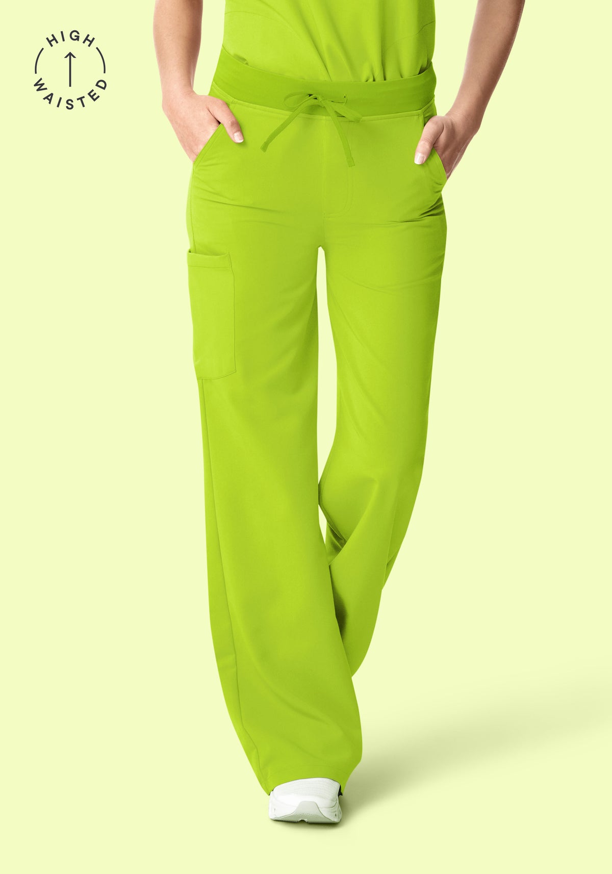 High Waisted Wide Leg Apple Green