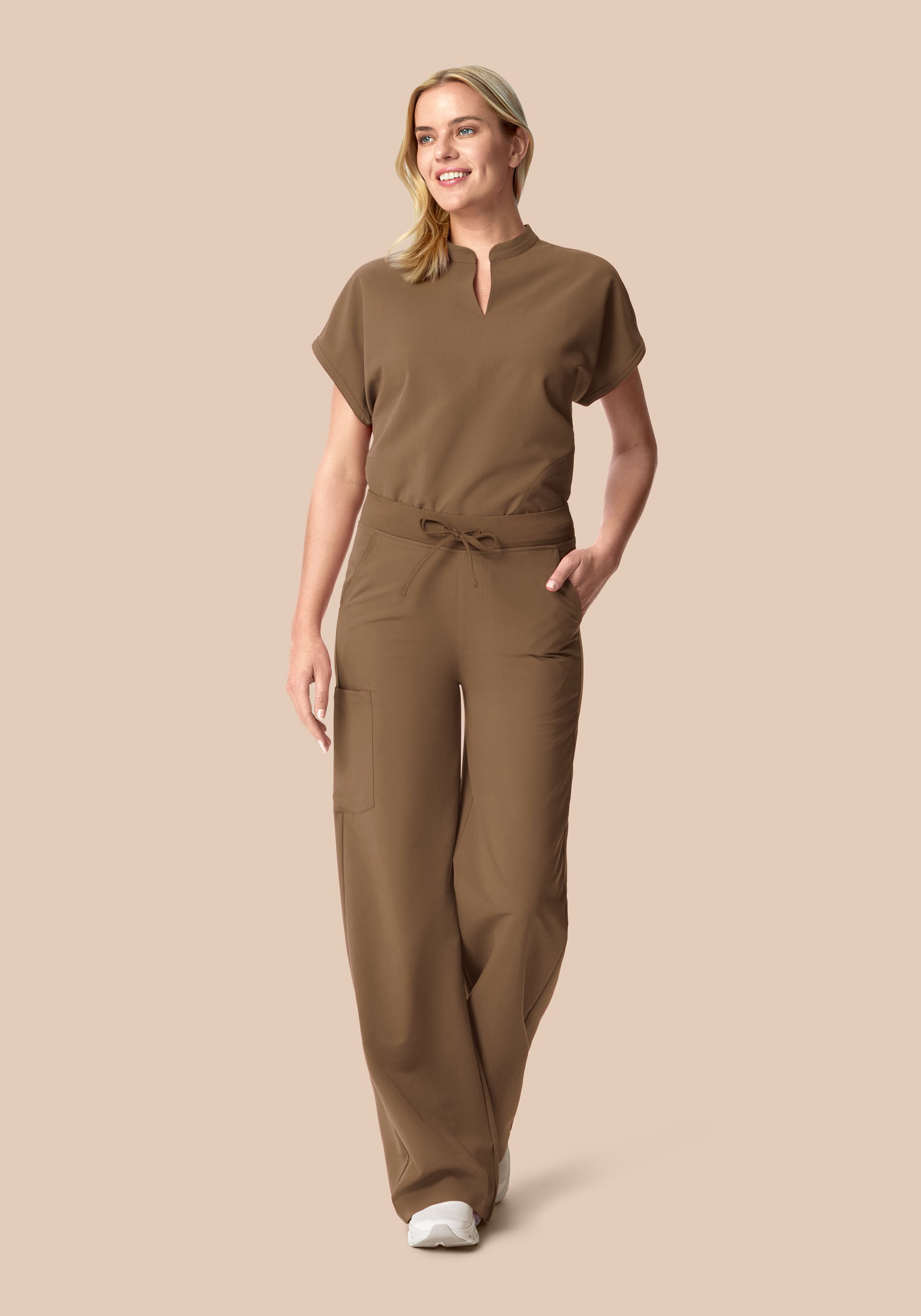 Mandarin Dolman Top Ash Brown