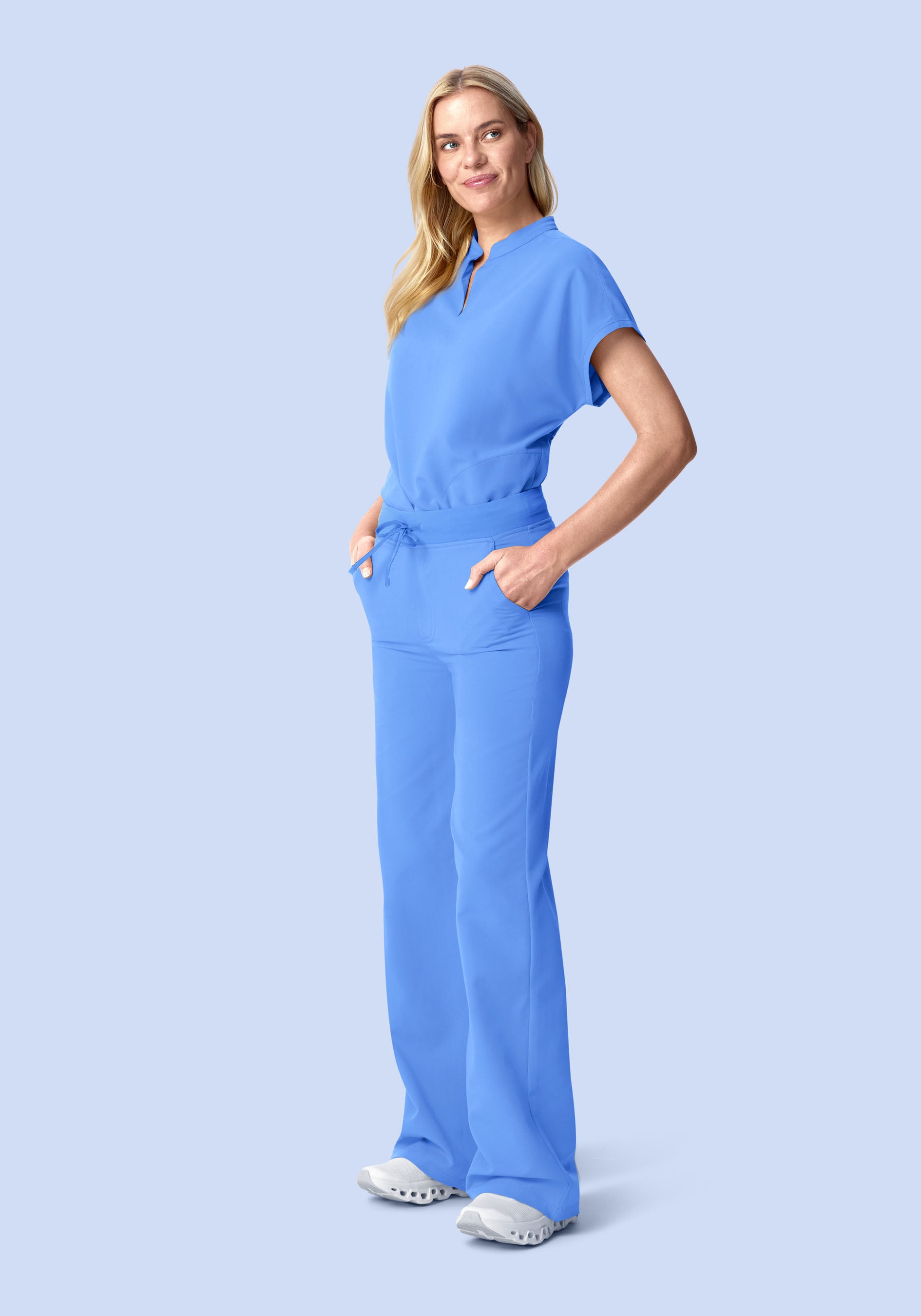 High Waisted Wide Leg Ceil Blue