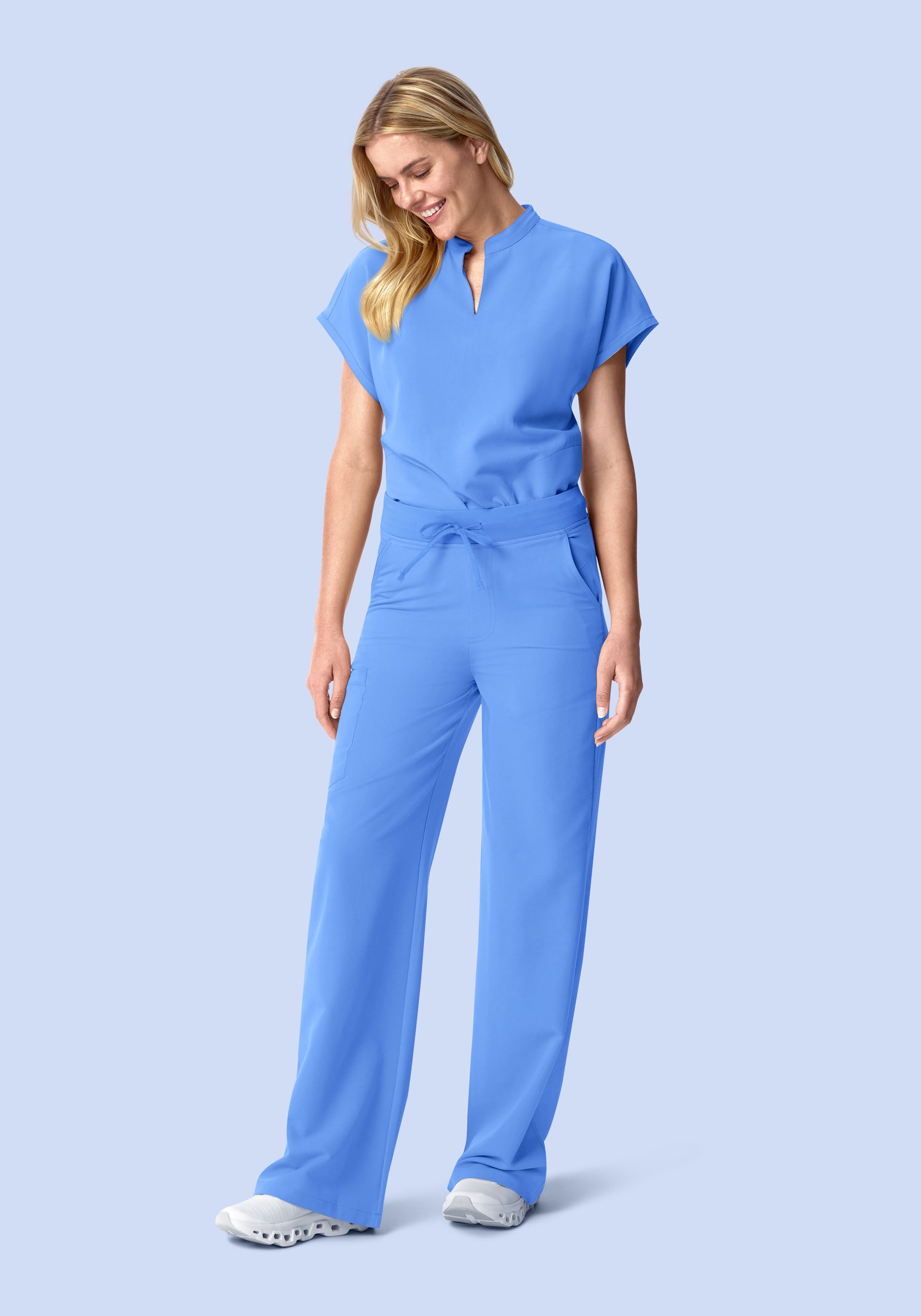 High Waisted Wide Leg Ceil Blue
