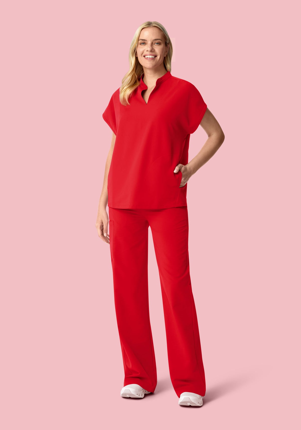High Waisted Wide Leg Candy Red