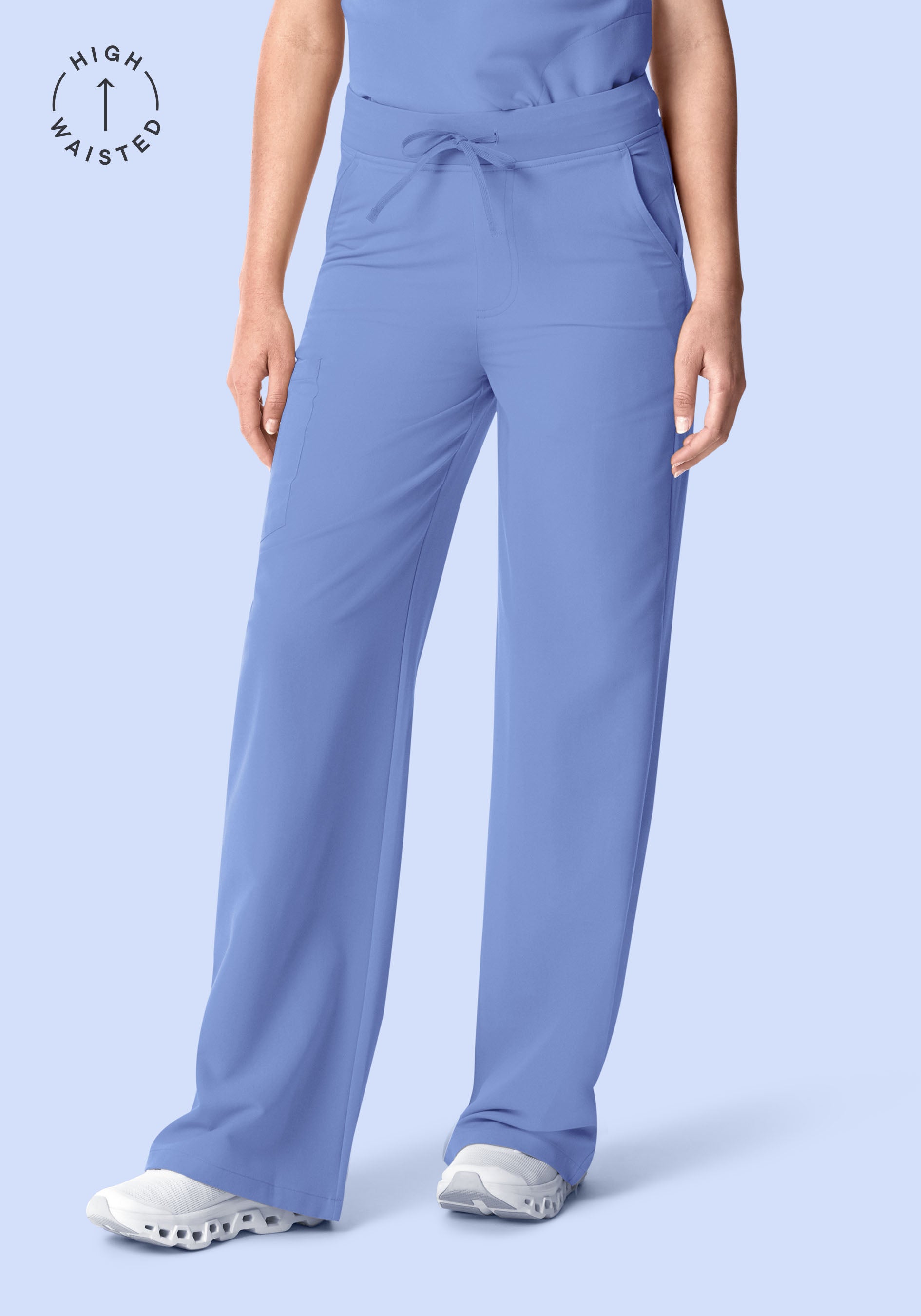 High Waisted Wide Leg Coastline Blue