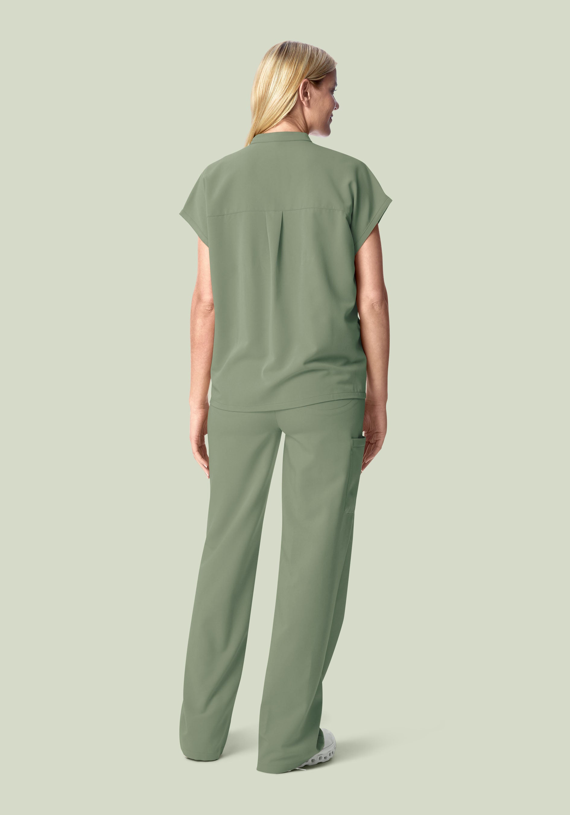 High Waisted Wide Leg Cool Sage