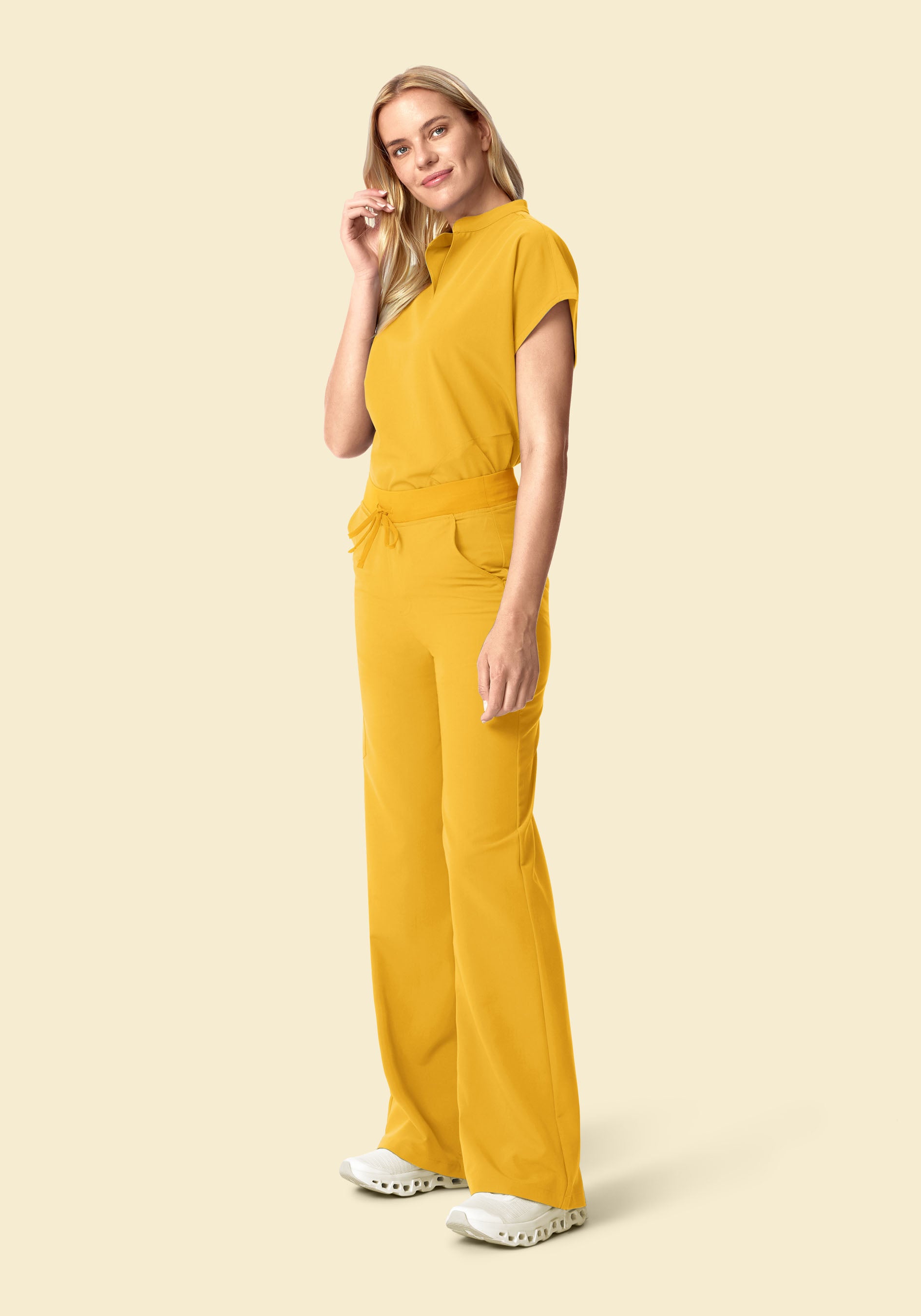 High Waisted Wide Leg Dijon